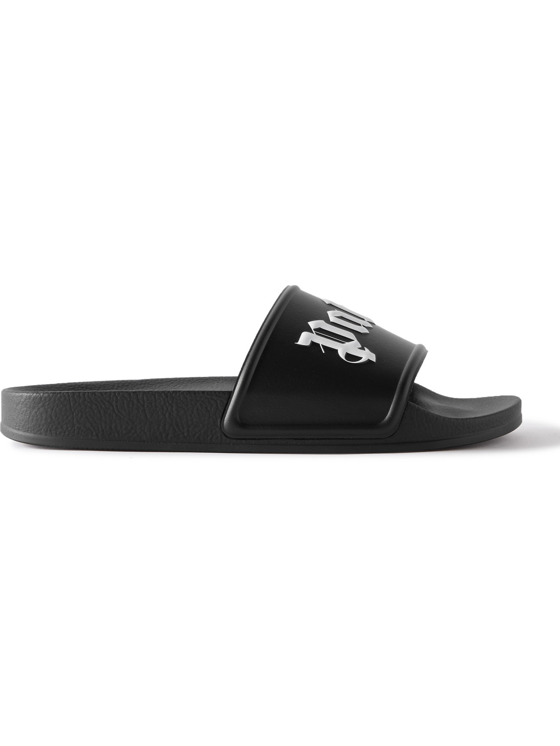 Palm Angels Black Logo Pool Slides