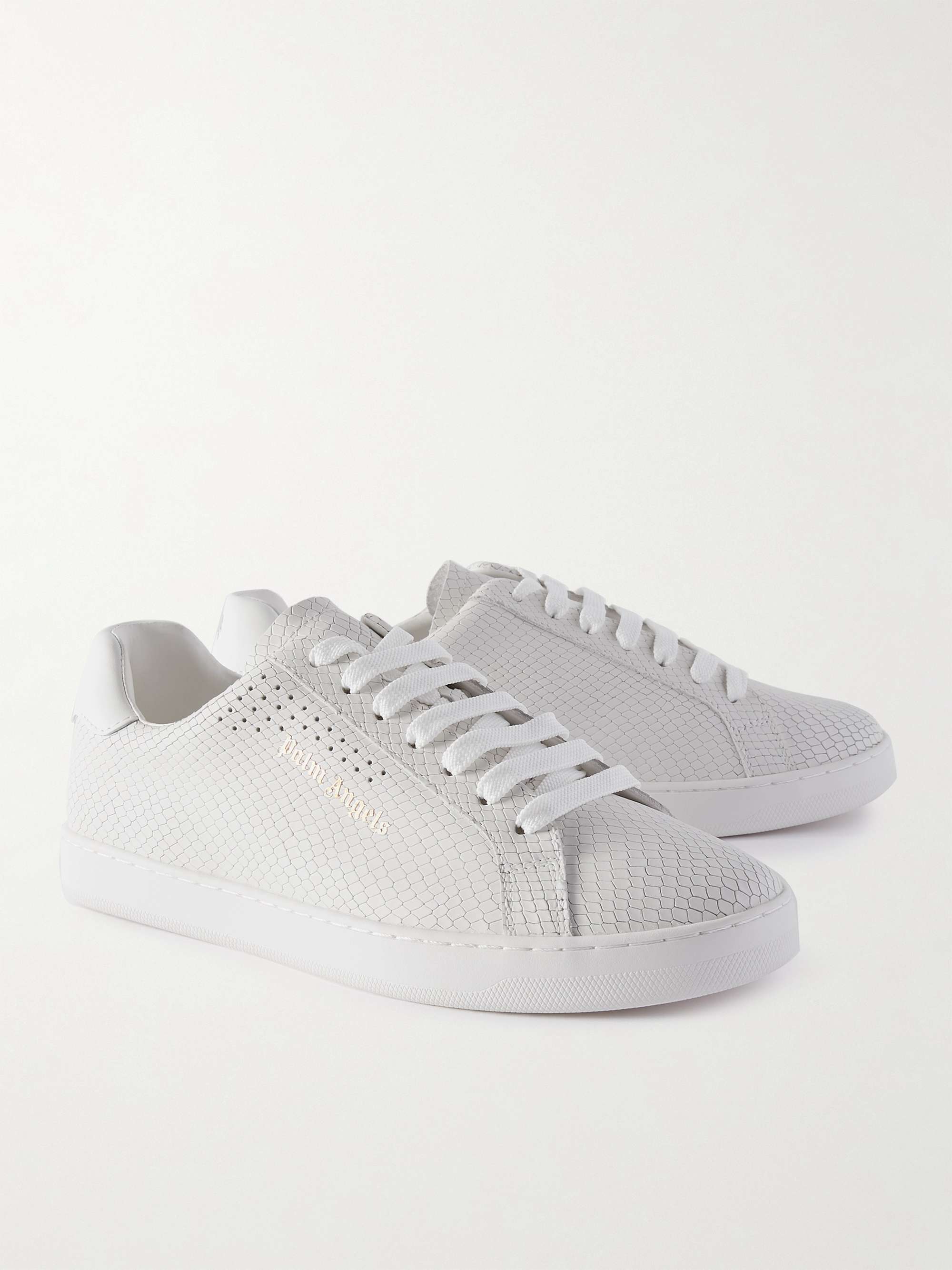 PALM ANGELS Snake-Effect Leather Sneakers | MR PORTER