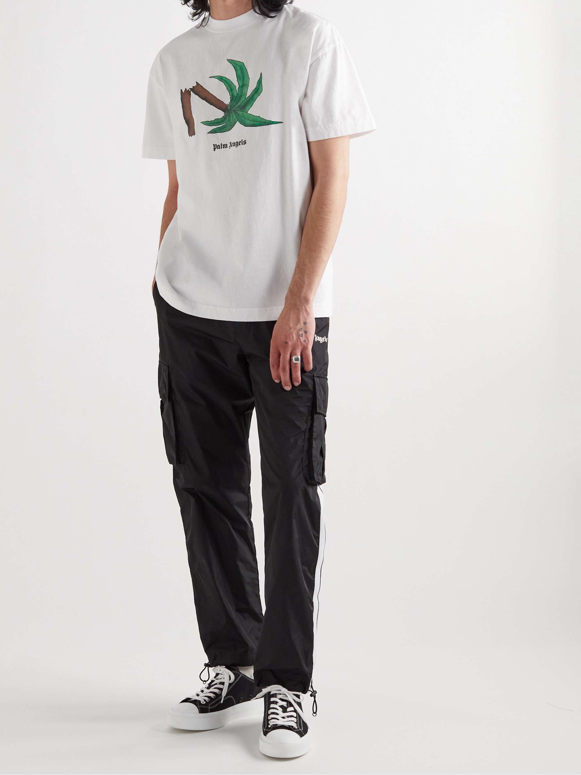 PALM ANGELS Logo-Print Cotton-Jersey T-Shirt