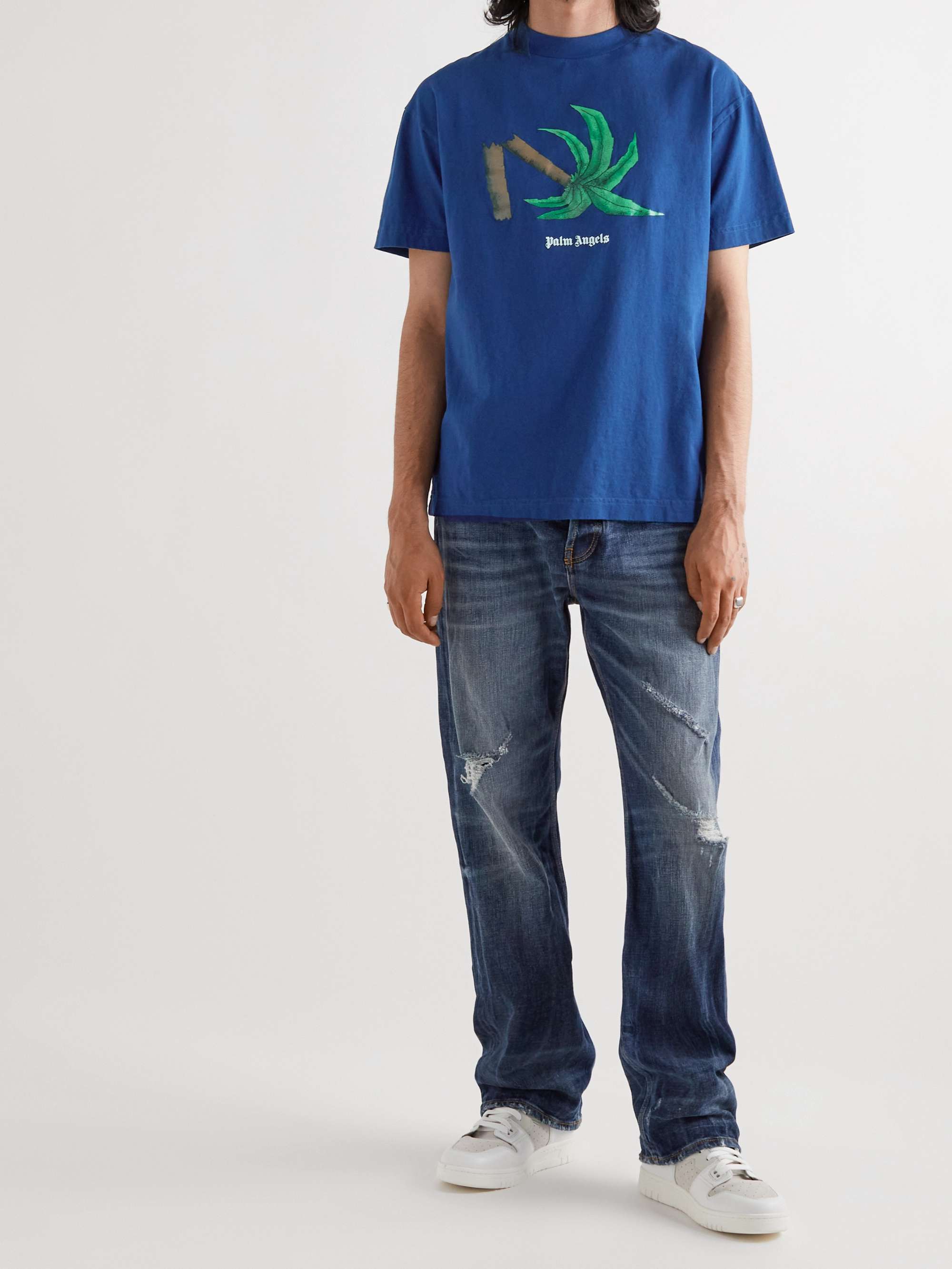 PALM ANGELS Logo-Print Cotton-Jersey T-Shirt