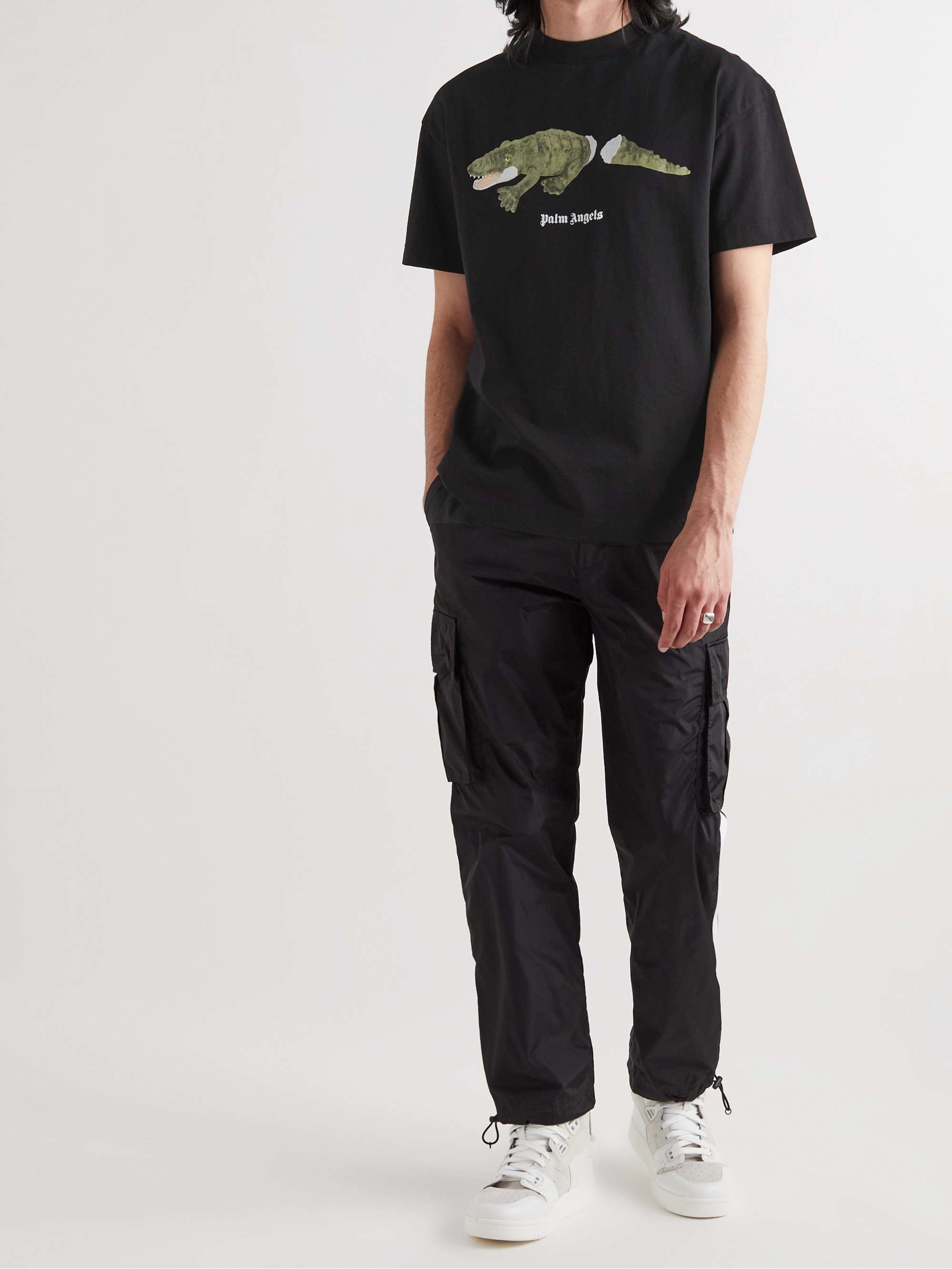PALM ANGELS Logo-Print Cotton-Jersey T-Shirt