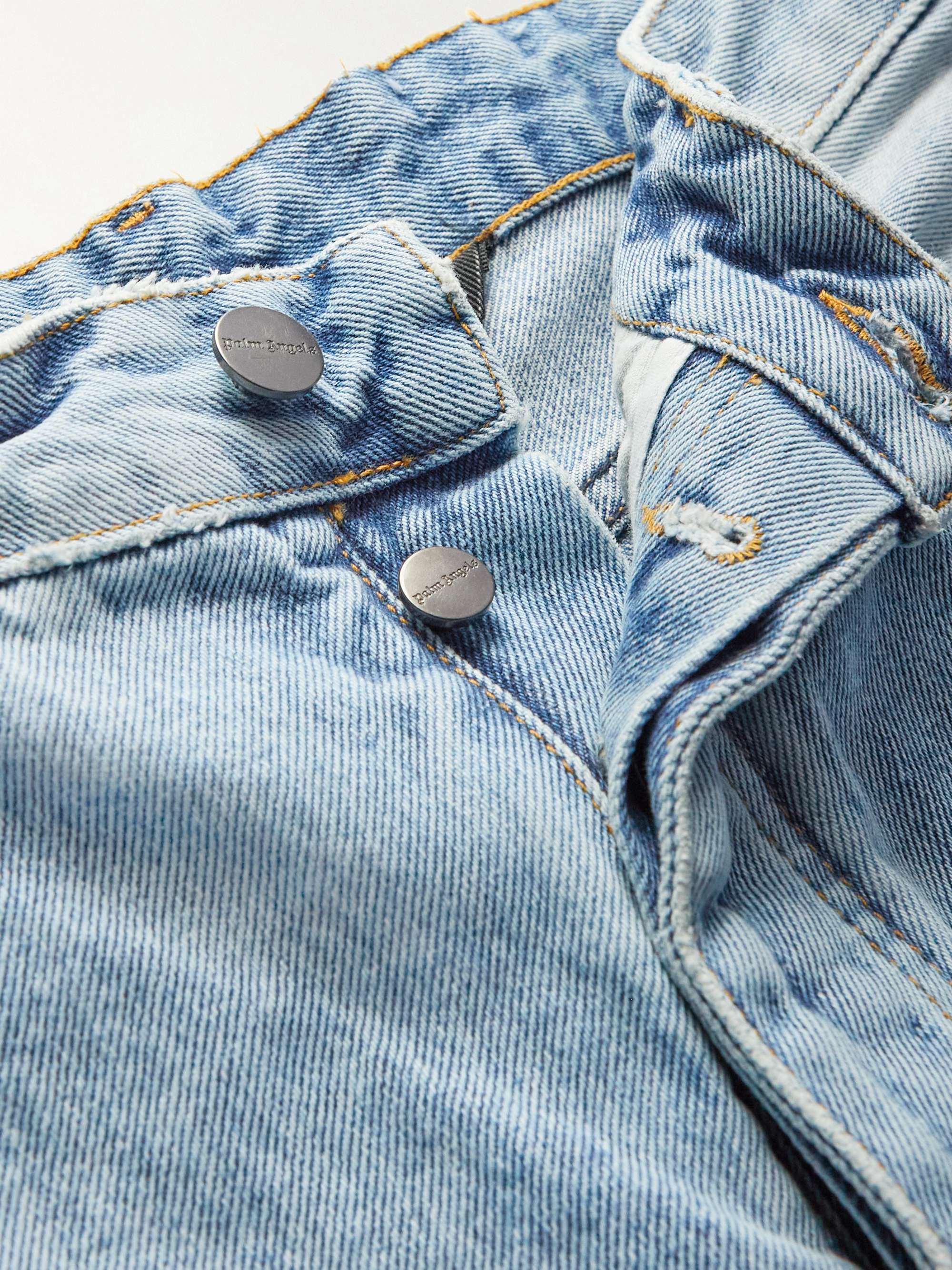 PALM ANGELS Straight-Leg Logo-Print Jeans