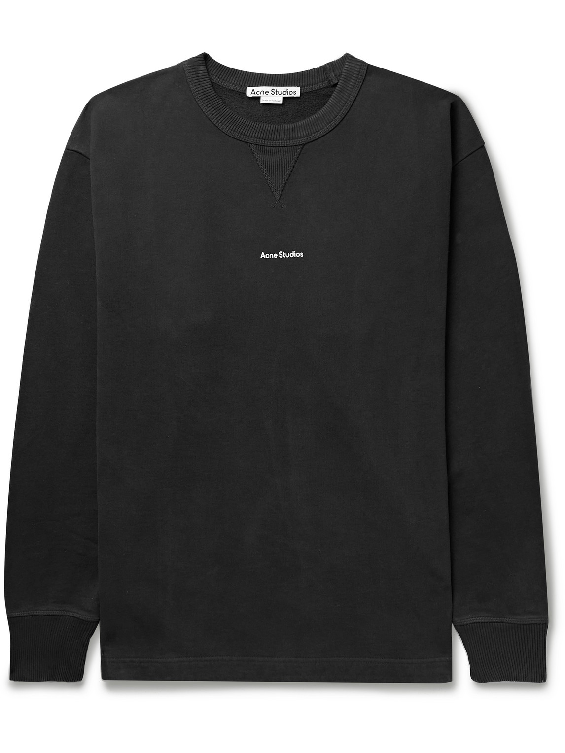 Acne Studios Logo-print Cotton-jersey Sweatshirt In Black