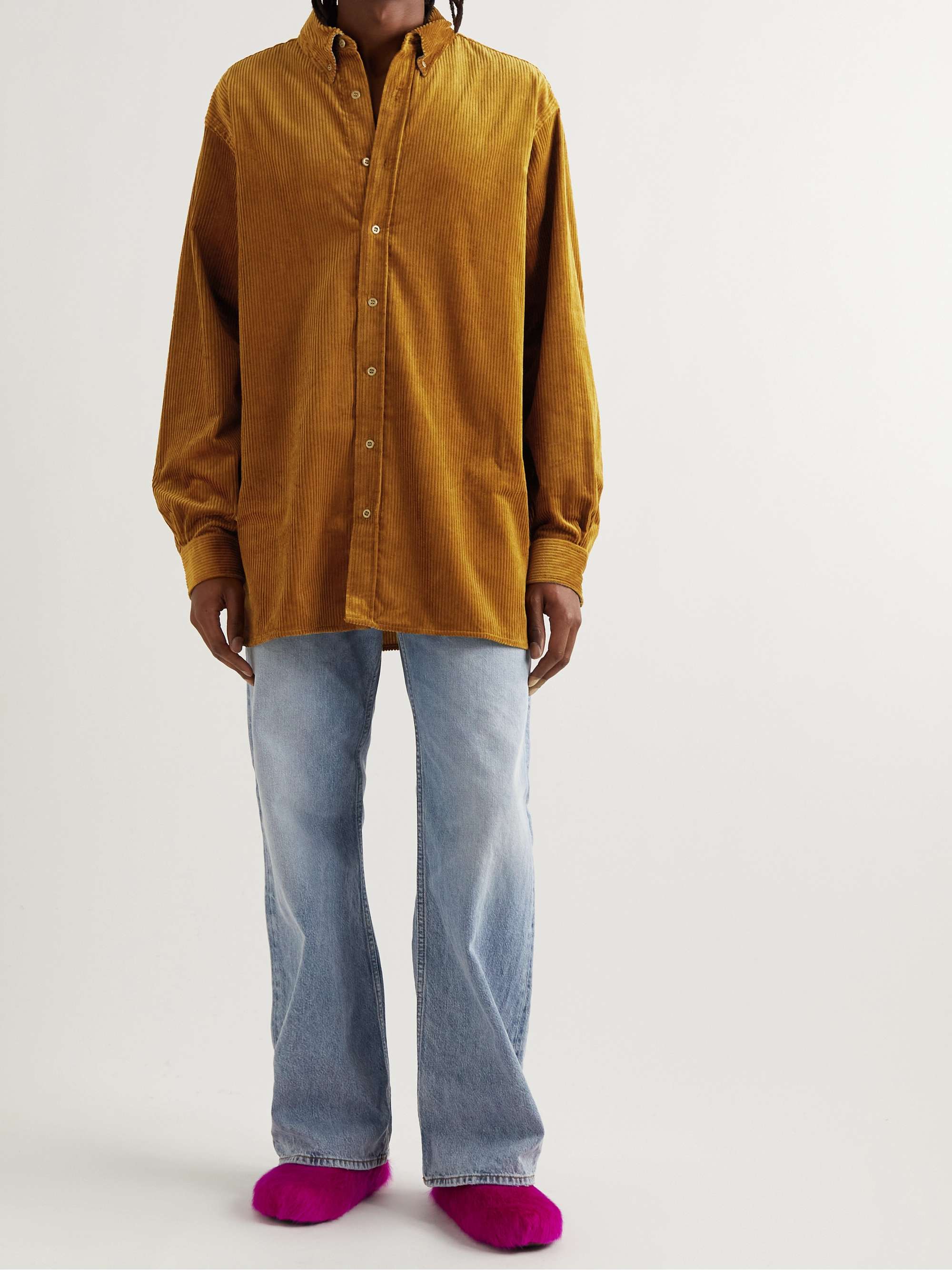 ACNE STUDIOS Button-Down Collar Cotton-Corduroy Shirt