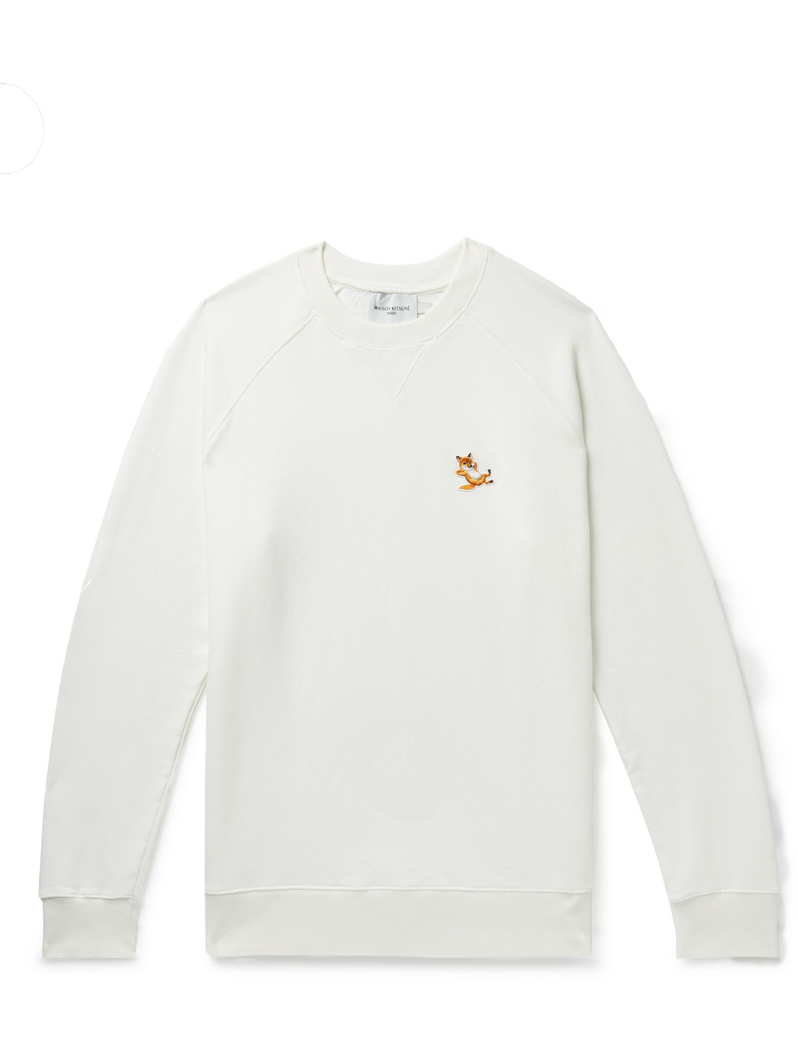 MAISON KITSUNÉ - Chillax Fox Slim-Fit Logo-Appliquéd Cotton-Jersey Sweatshirt - Men - Neutrals - S