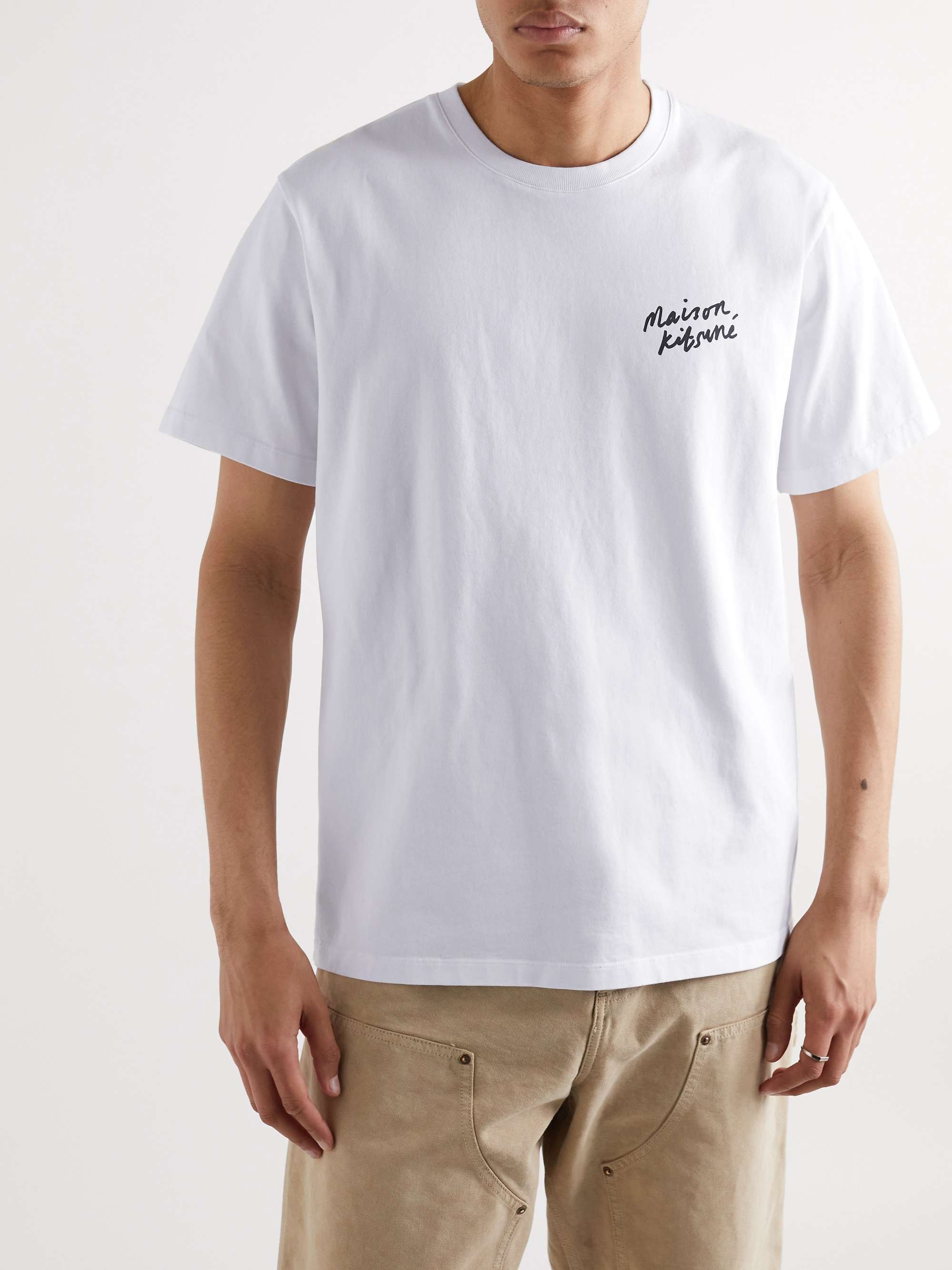 MAISON KITSUNÉ Logo-Print Cotton-Jersey T-Shirt for Men | MR PORTER