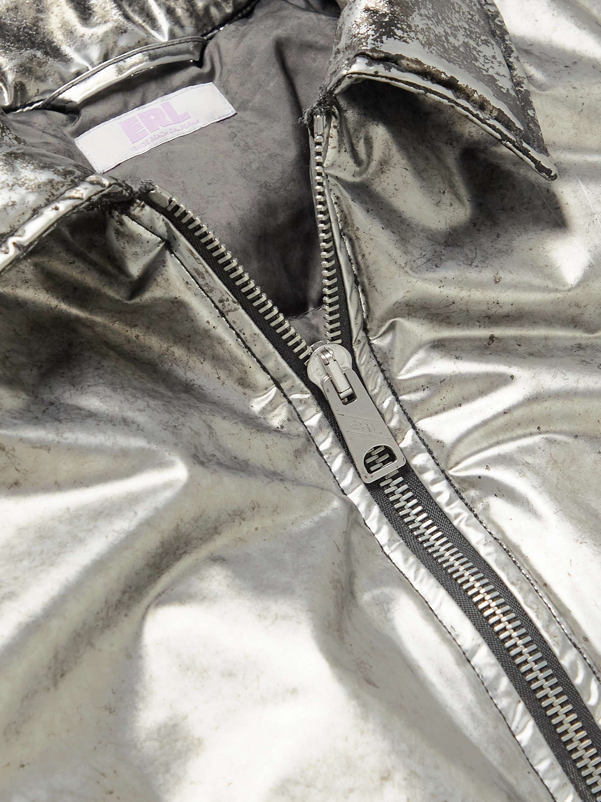 ERL Distressed Metallic PU Bomber Jacket
