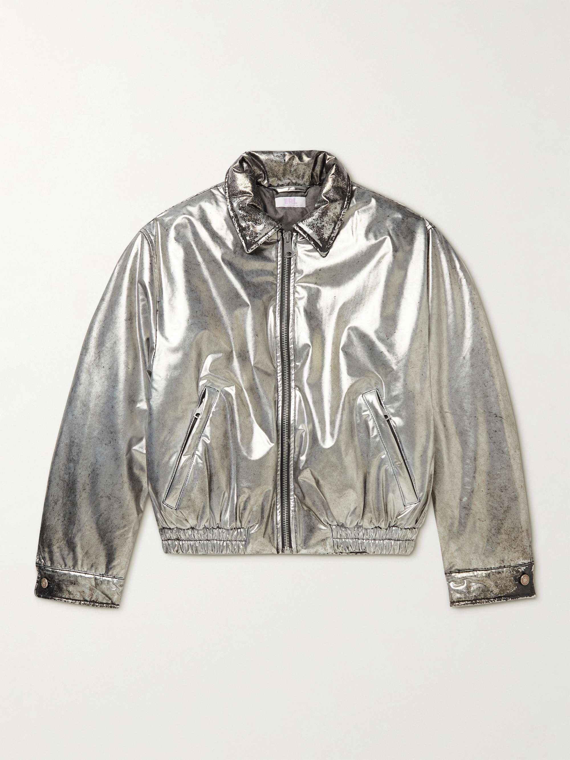 ERL Distressed Metallic PU Bomber Jacket for Men | MR PORTER