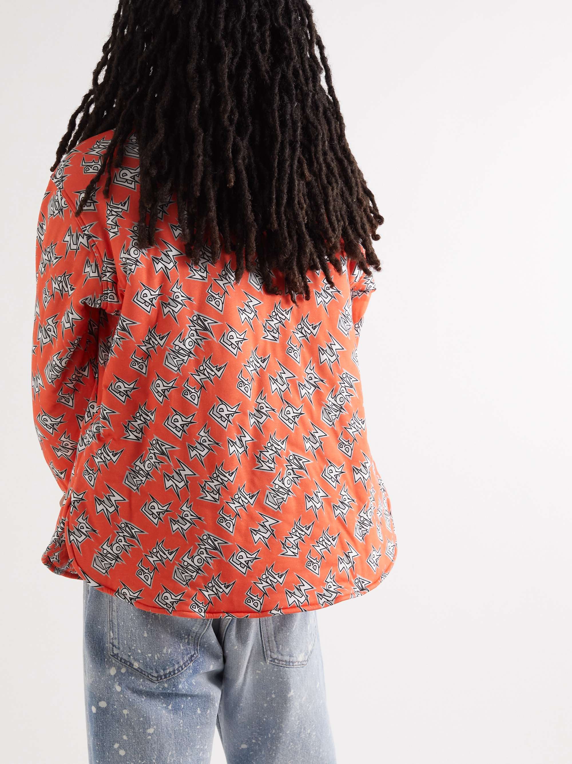 ERL Logo-Print Padded Cotton Overshirt