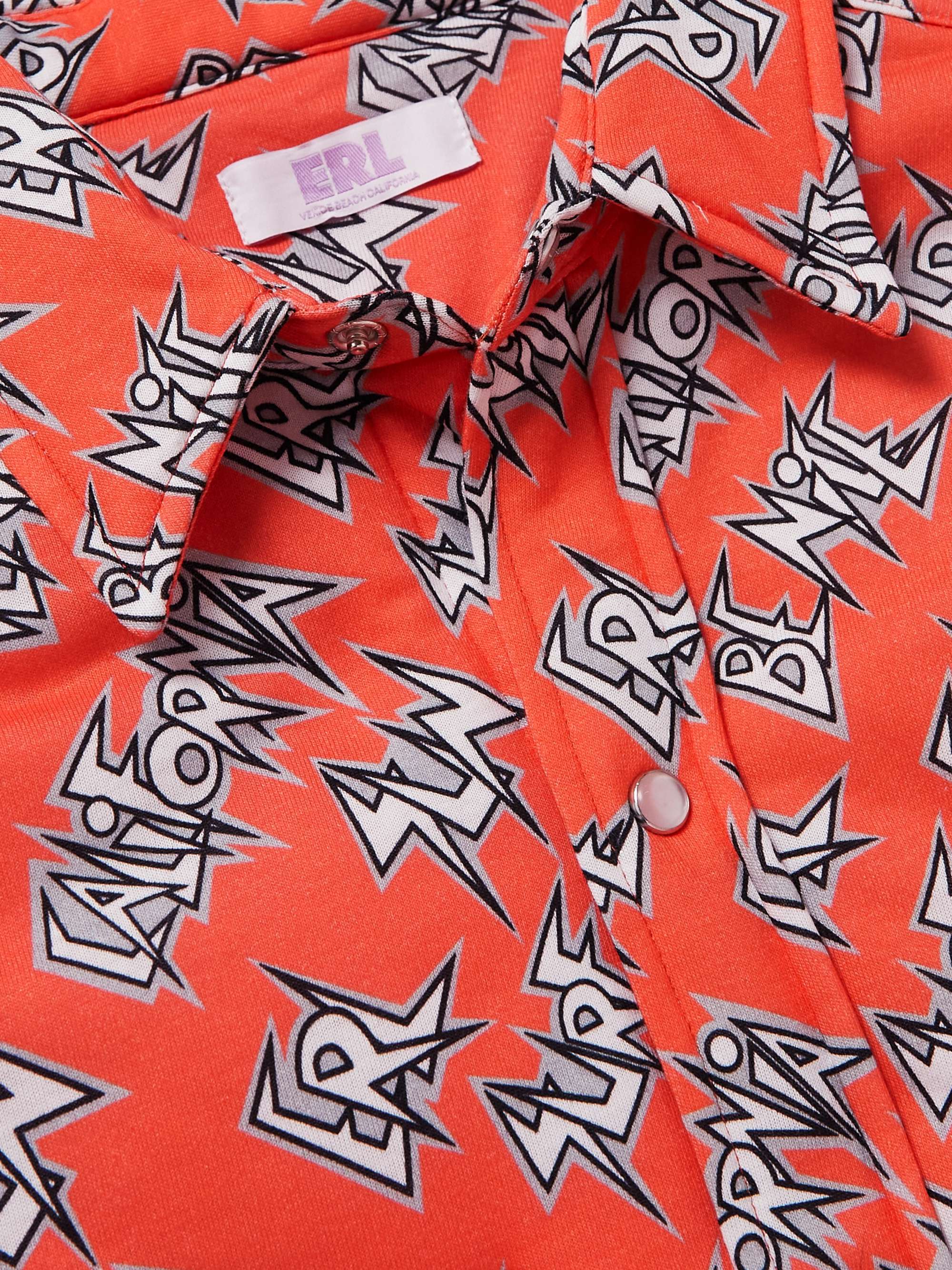 ERL Logo-Print Padded Cotton Overshirt