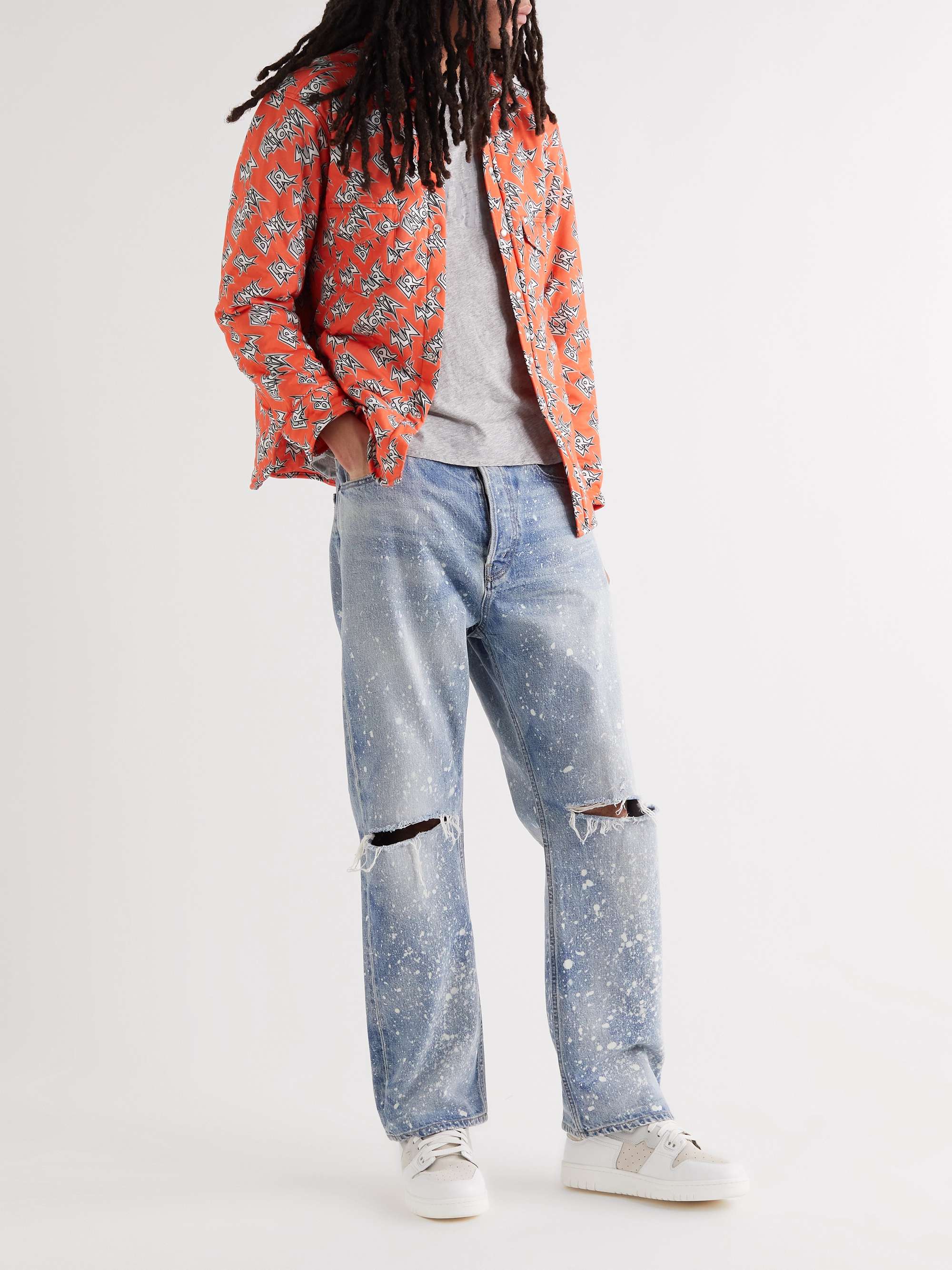 ERL Logo-Print Padded Cotton Overshirt