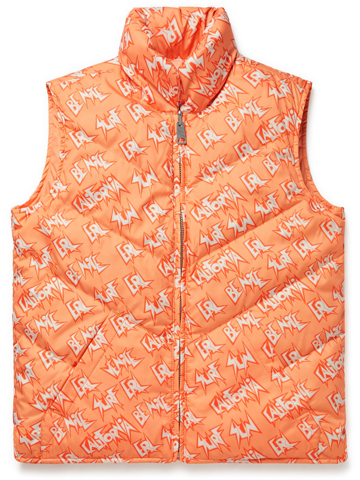 Reversible Quilted Logo-Print Shell Down Gilet