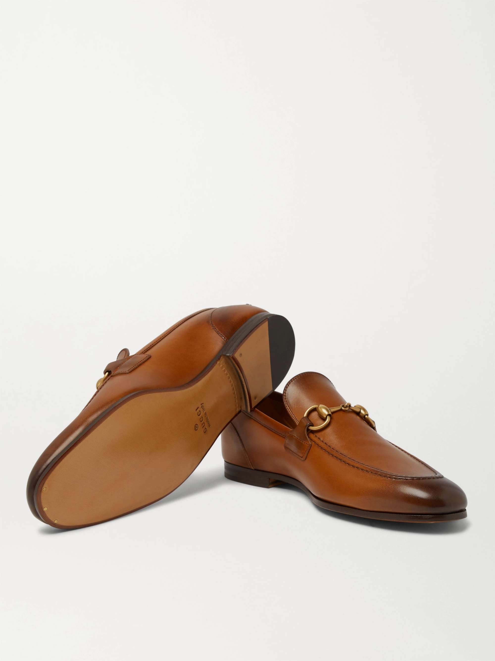 GUCCI Jordaan Horsebit Leather Loafers