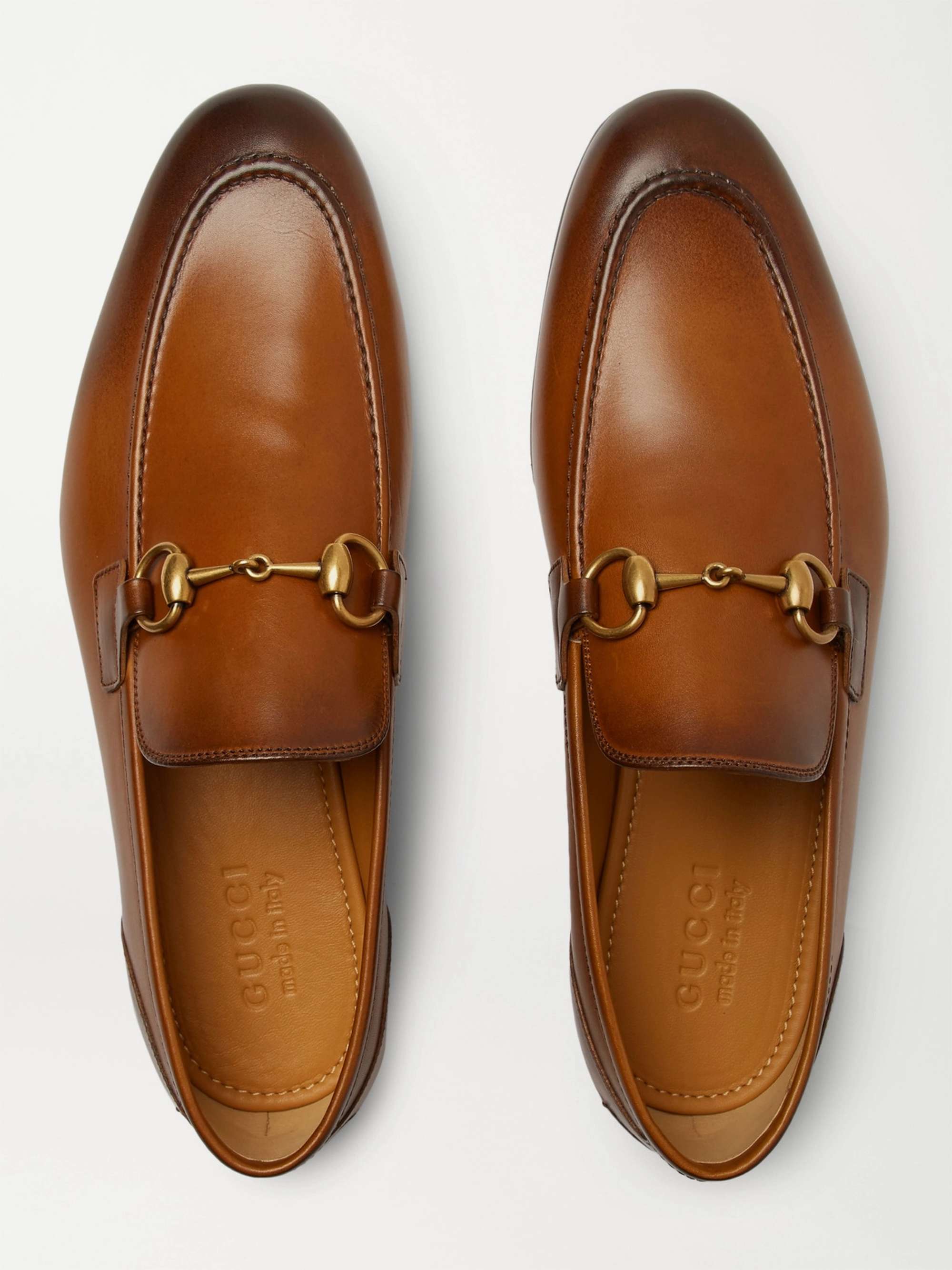 Jordaan Horsebit Burnished-Leather Loafers | MR PORTER