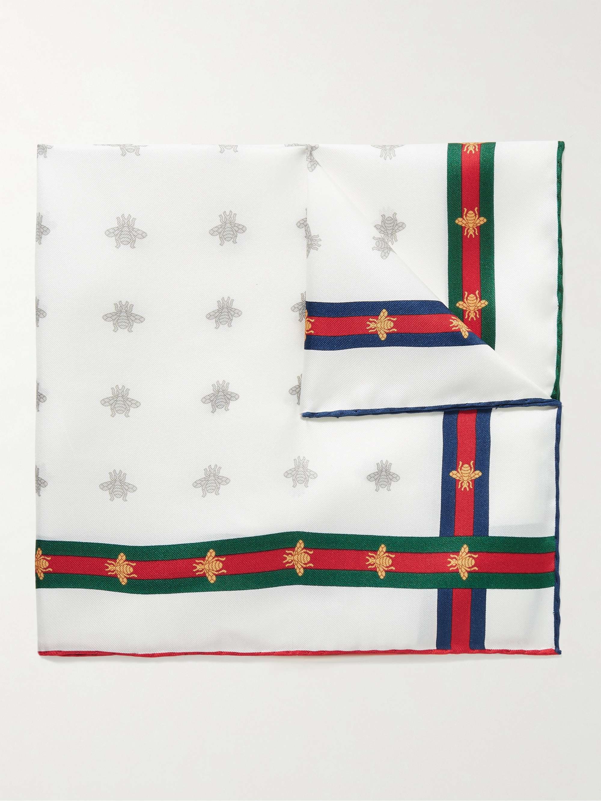 GUCCI Printed Silk-Twill Pocket Square for Men