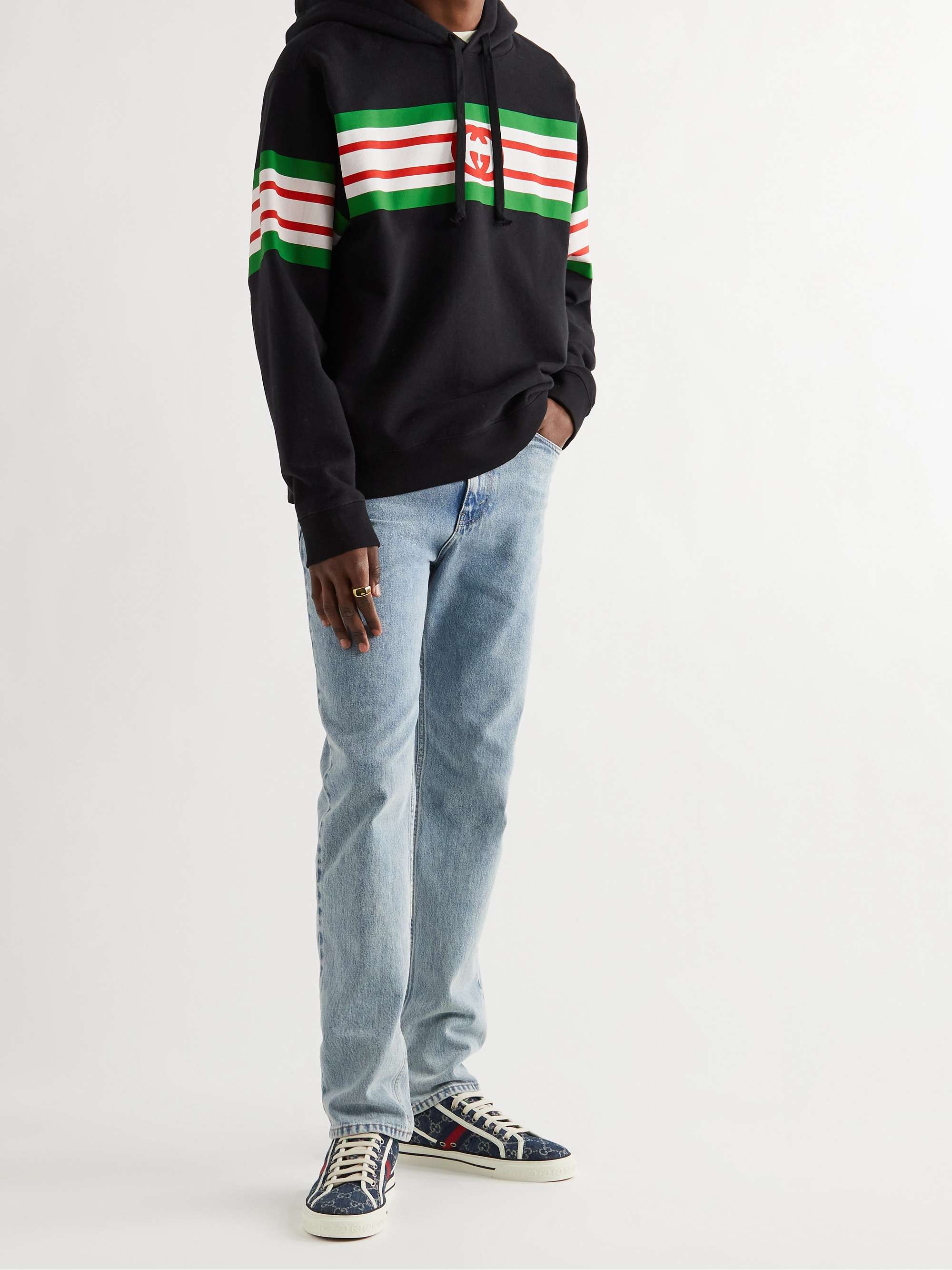 Gucci Boutique print cotton jersey hoodie - ShopStyle