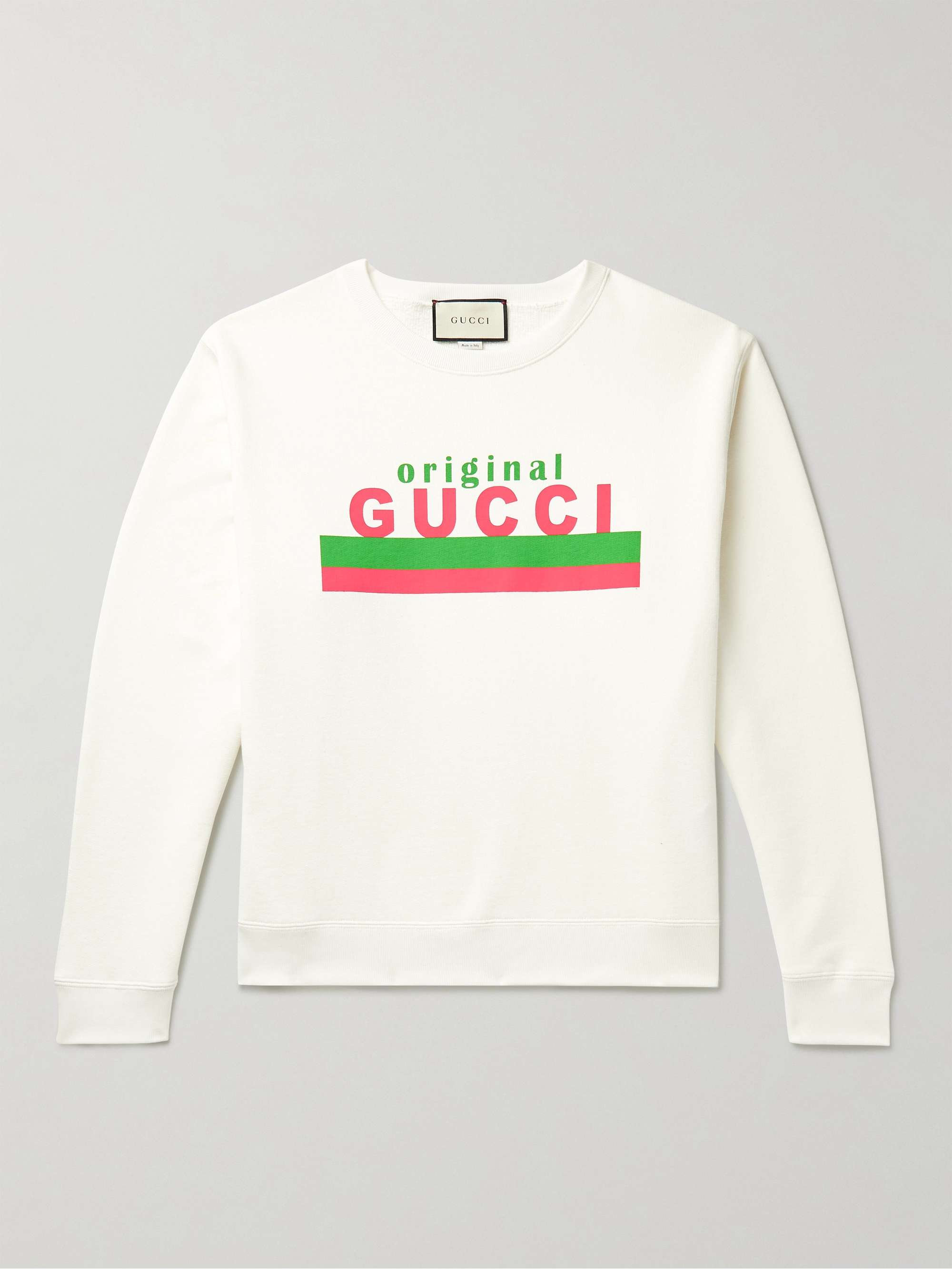 GUCCI Logo-Print Cotton-Jersey Sweatshirt for Men | MR PORTER