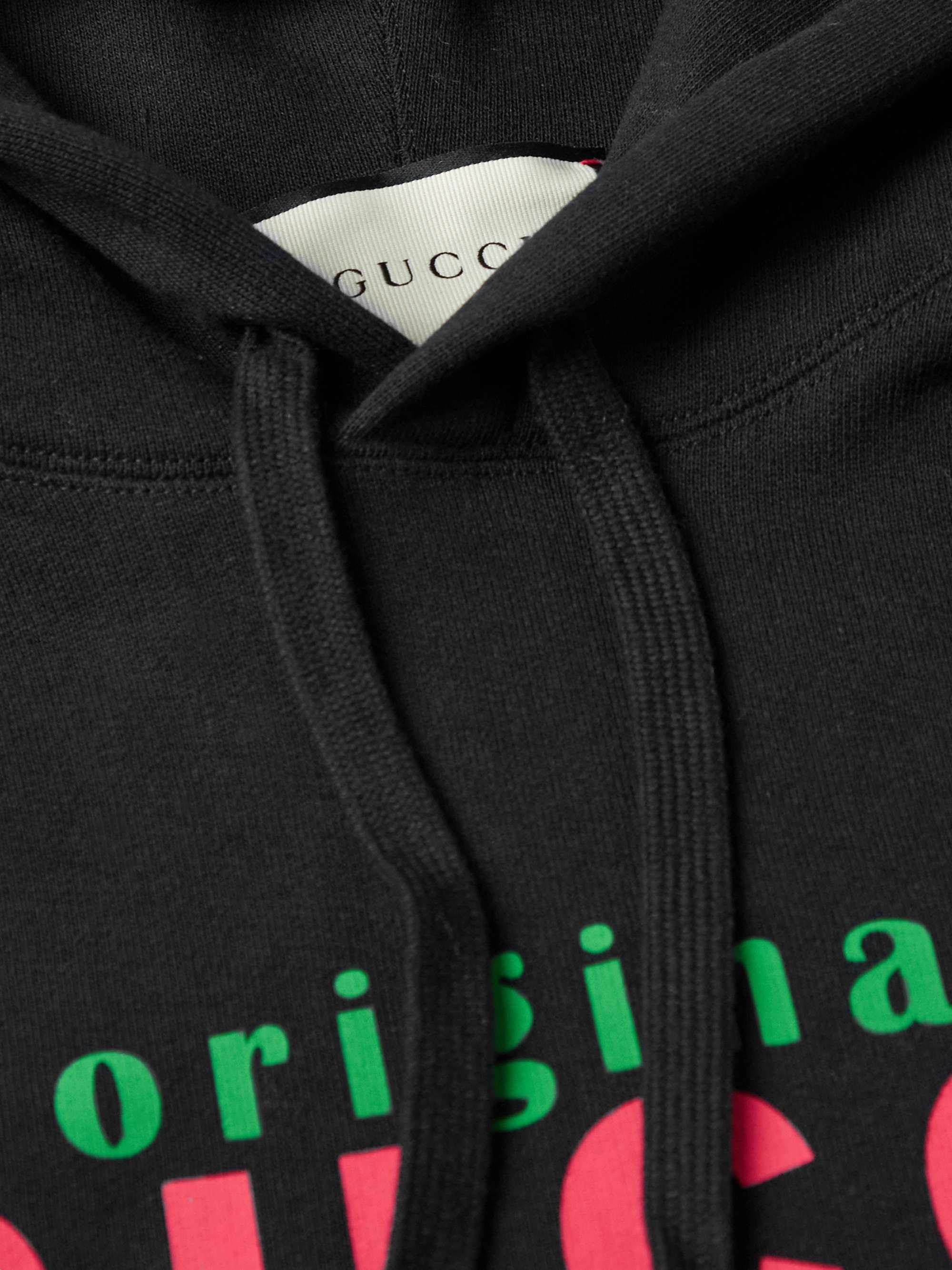 GUCCI Logo-Print Cotton-Jersey Hoodie