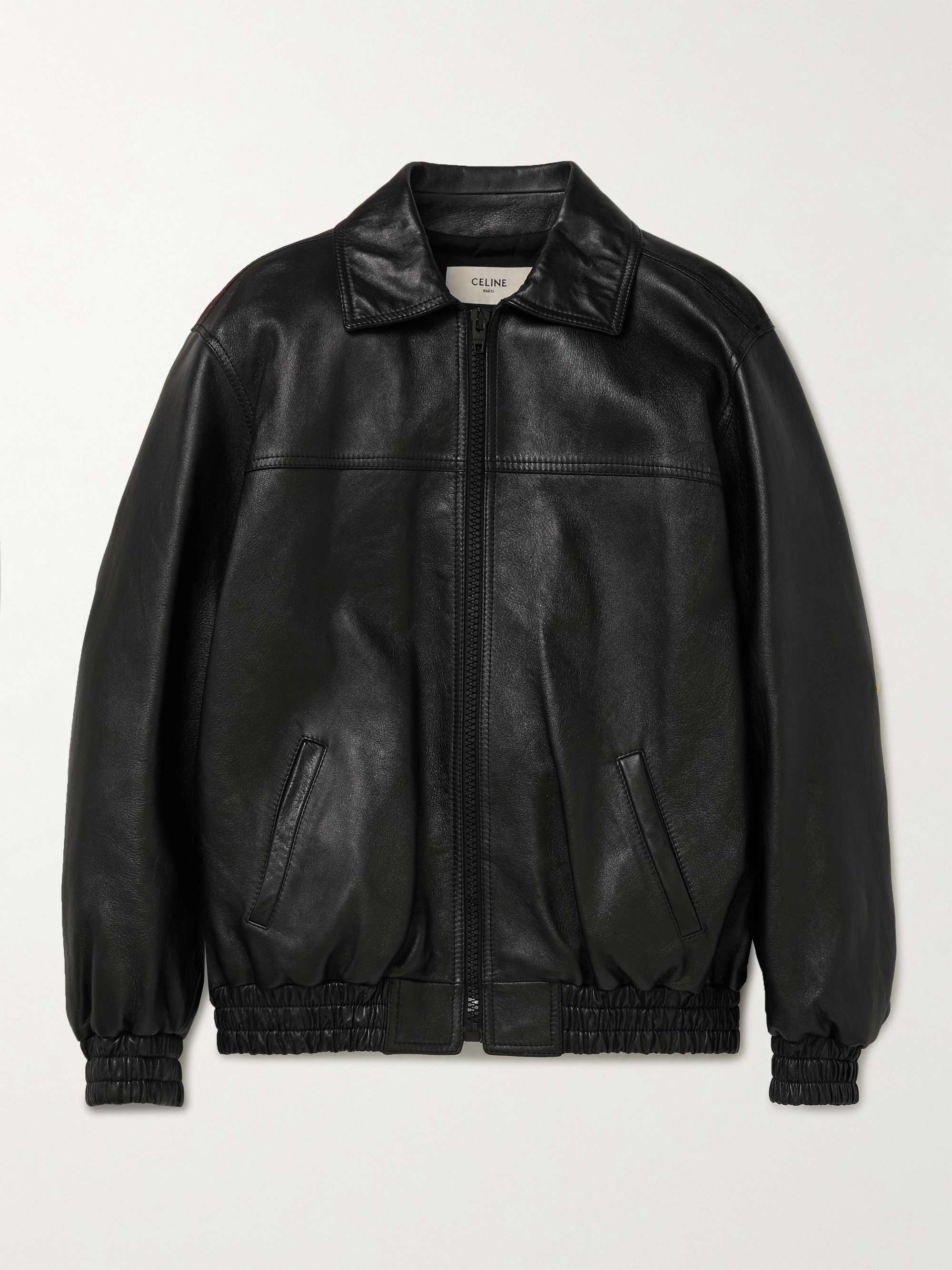 CELINE HOMME Fringed Logo-Embellished Leather Blouson Jacket | MR