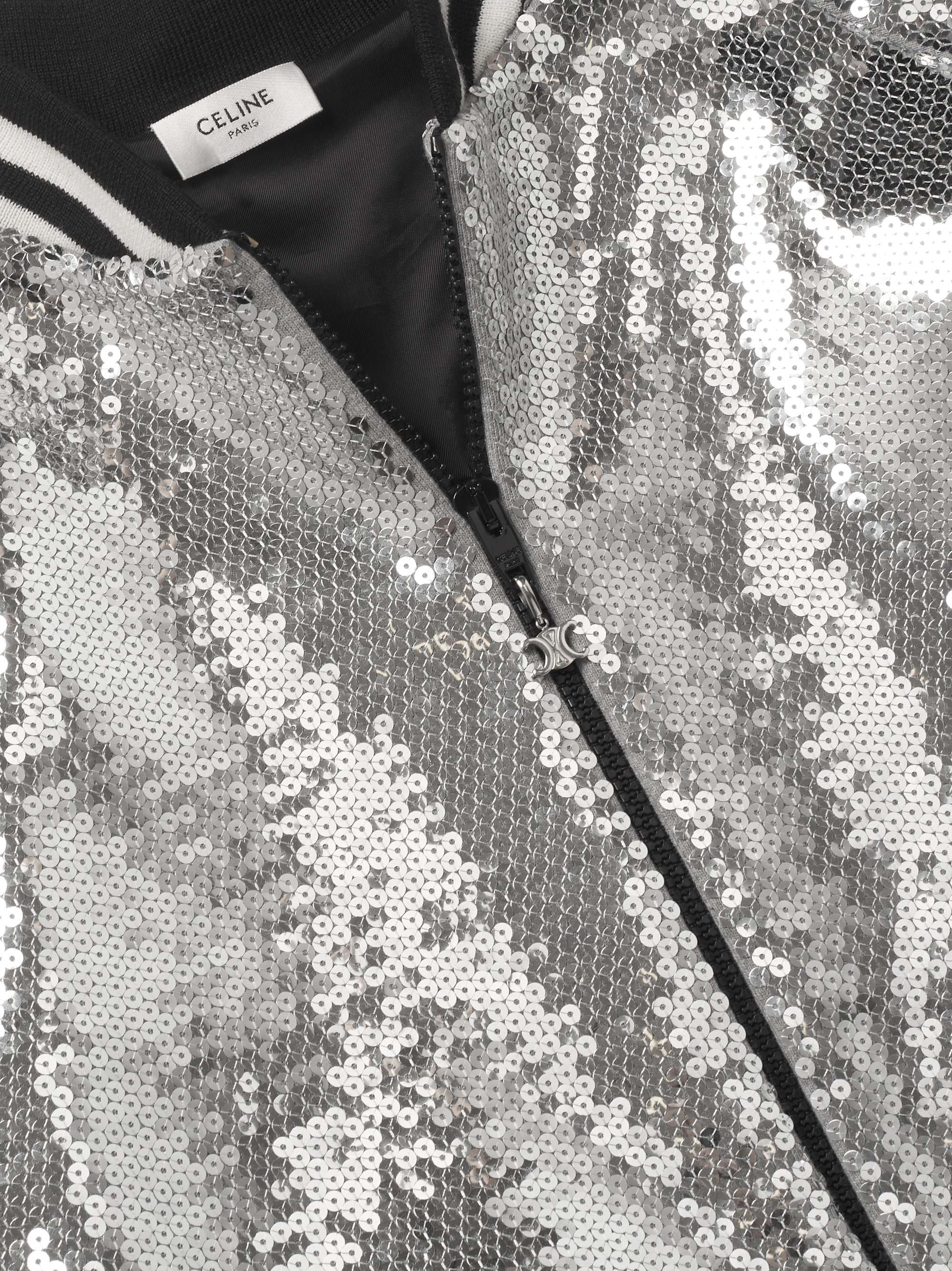 CELINE HOMME Sequin-Embellished Leather Blouson Jacket