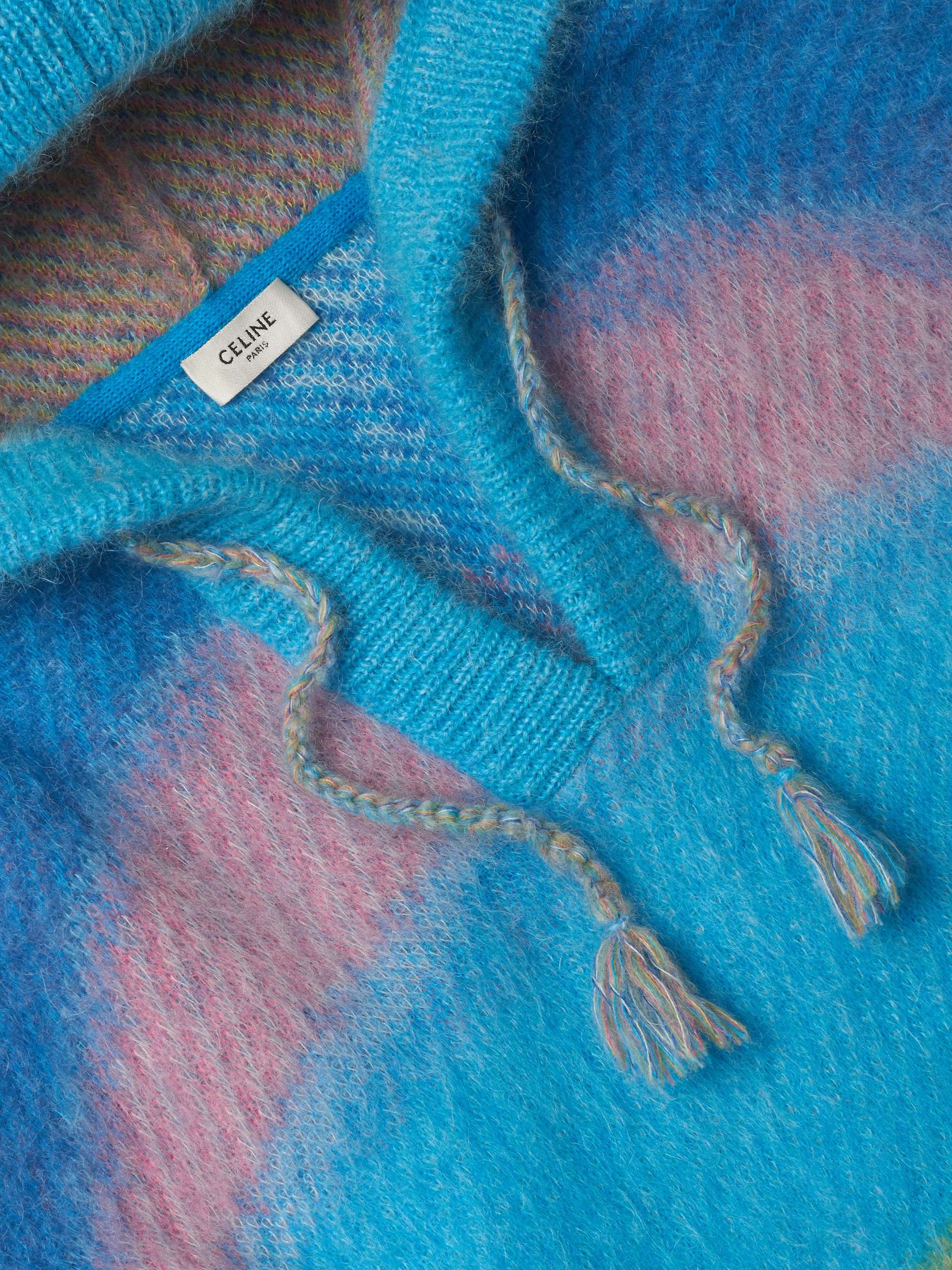 CELINE Brushed Jacquard-Knit Hoodie