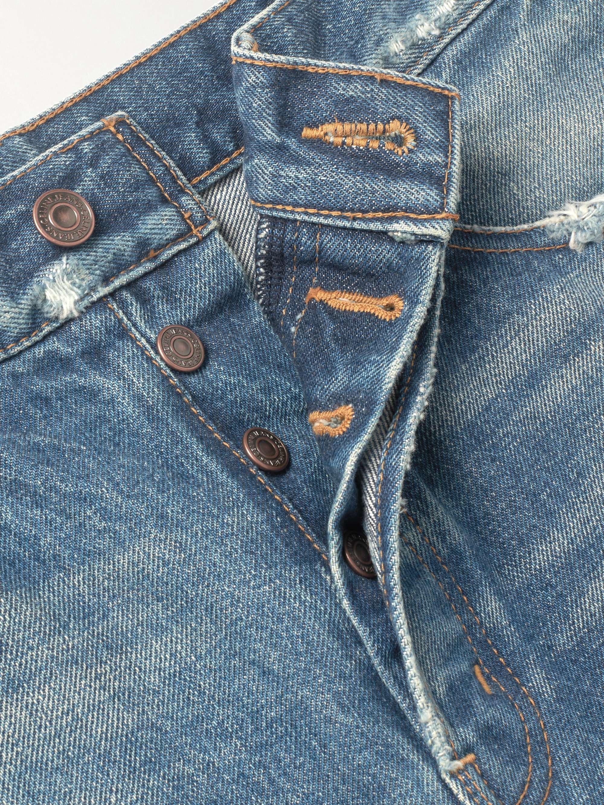 CELINE Kurt Straight-Leg Distressed Shorts