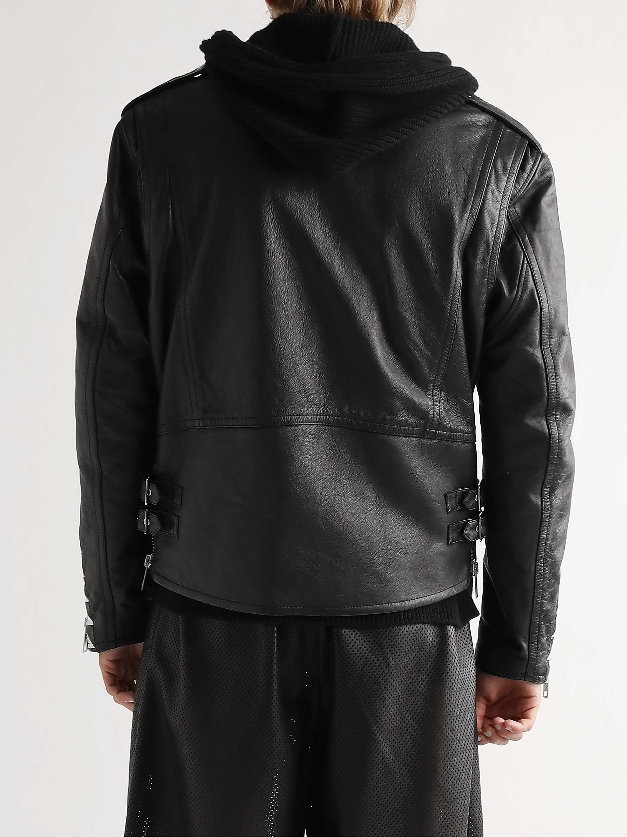 CELINE HOMME Oversized Leather Biker Jacket
