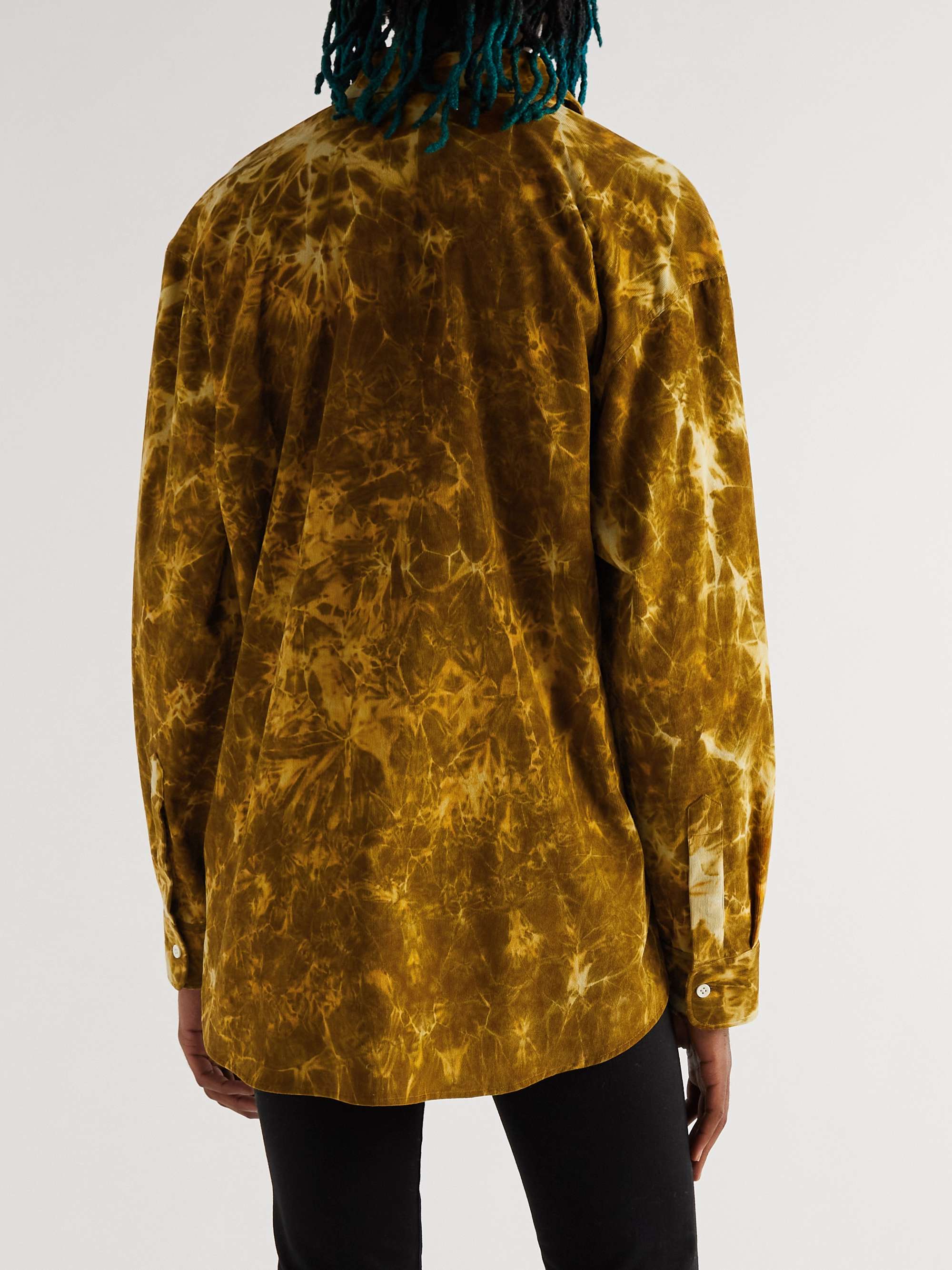 CELINE Tie-Dyed Cotton-Velour Shirt