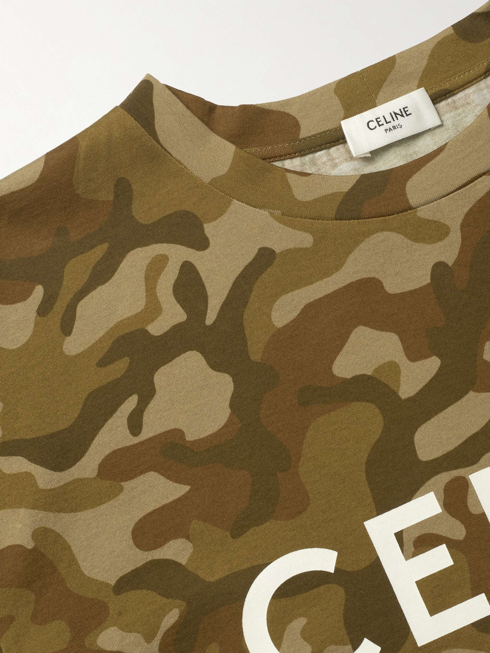 CELINE Printed Cotton-Jersey T-Shirt