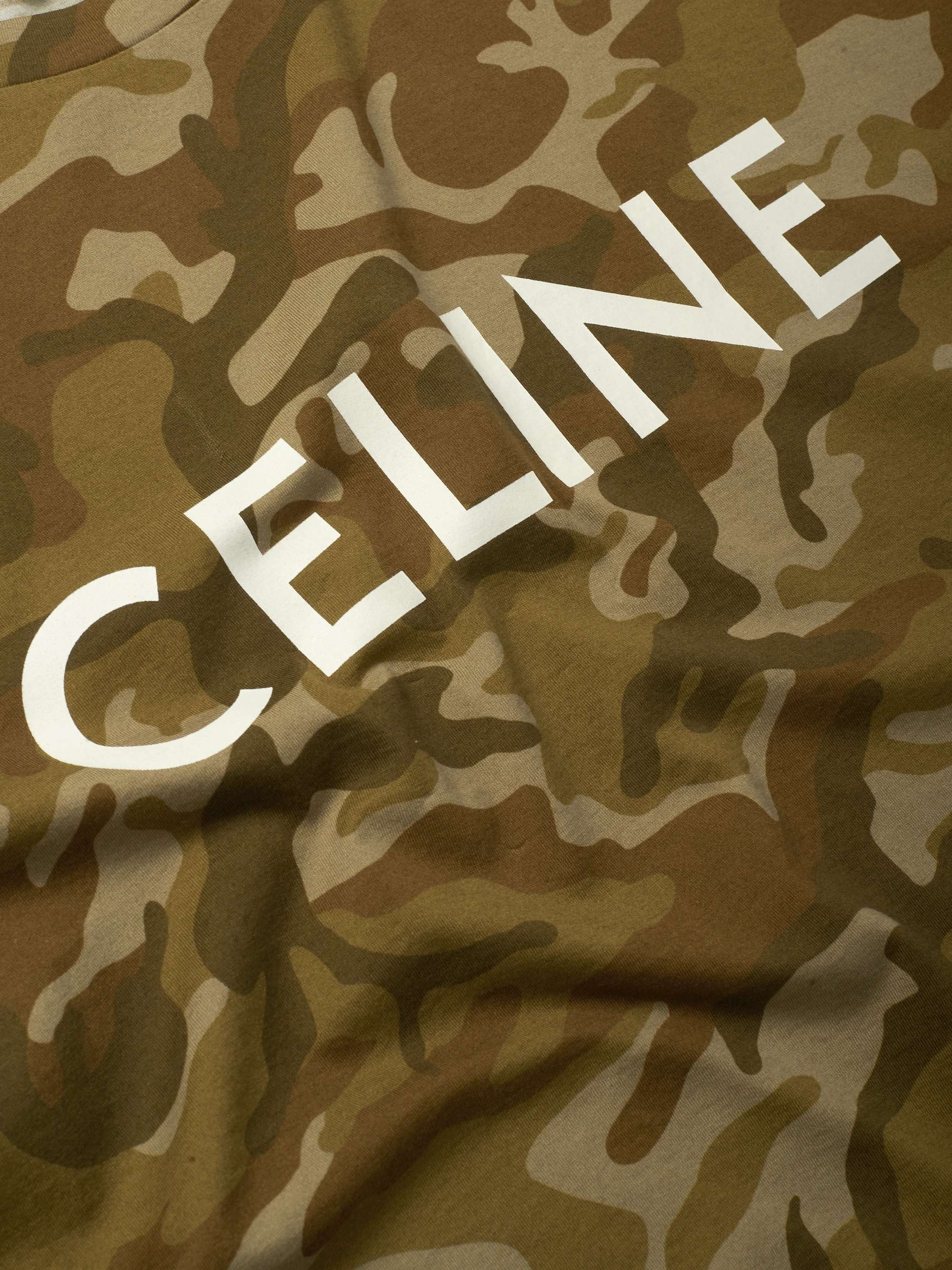 CELINE Printed Cotton-Jersey T-Shirt