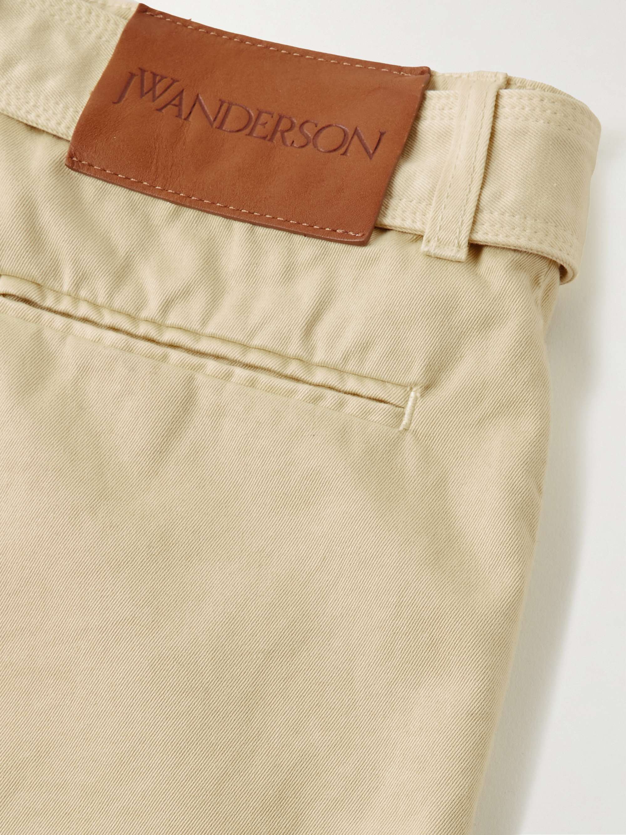 JW ANDERSON Straight-Leg Belted Printed Cotton-Twill Shorts