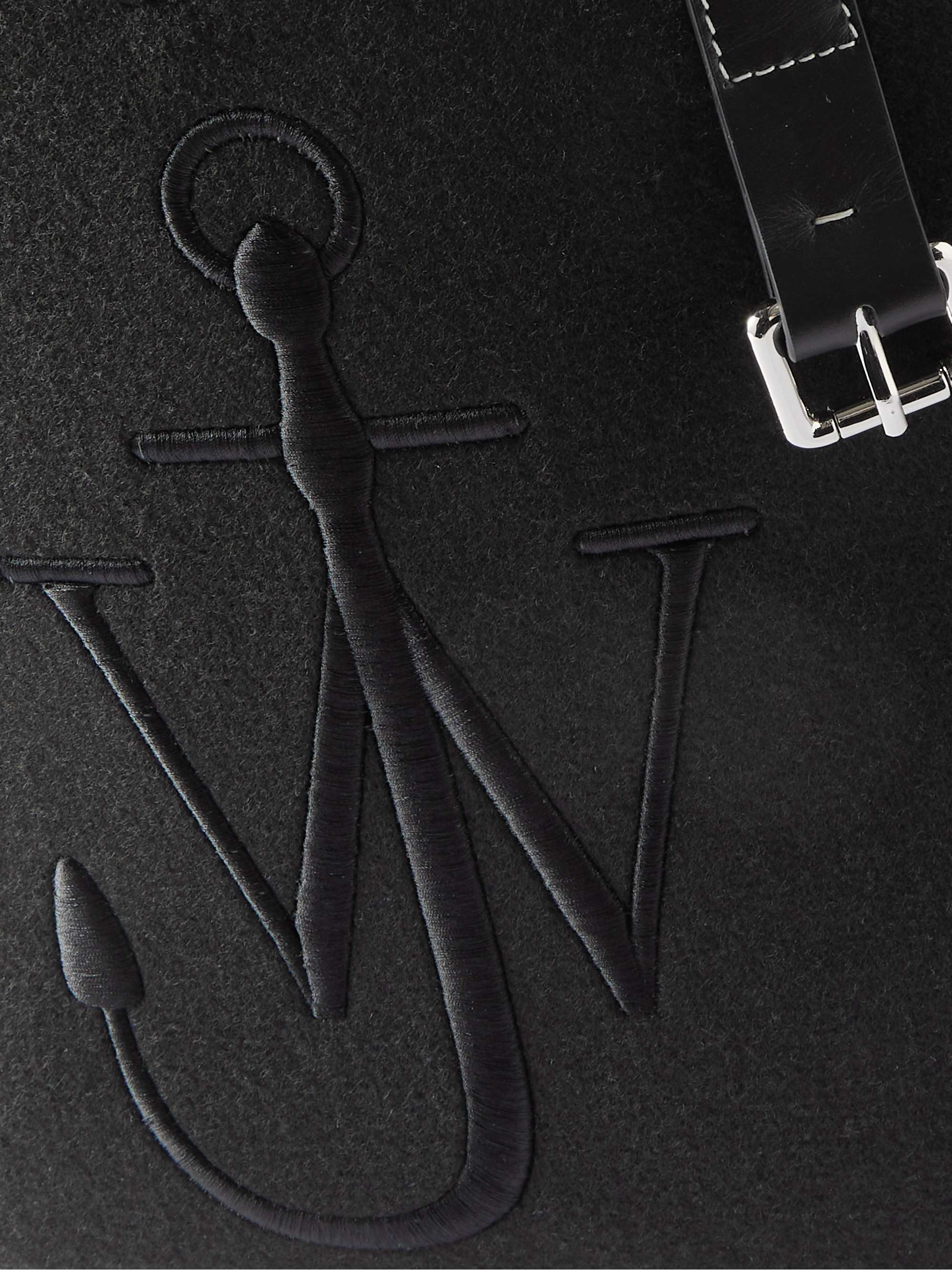 JW ANDERSON Leather-Trimmed Logo-Embroidered Felt Tote Bag