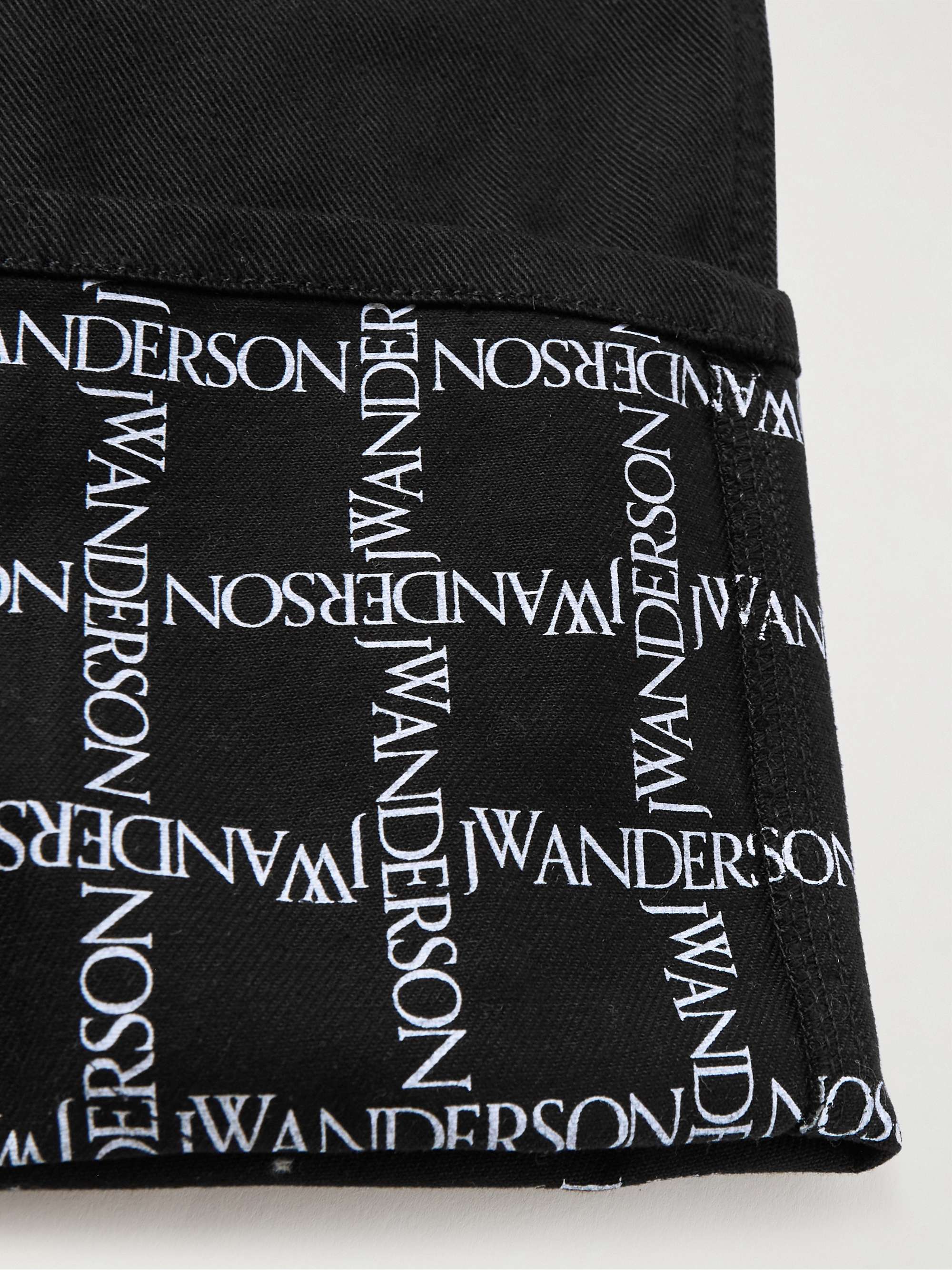 JW ANDERSON Cropped Wide-Leg Logo-Print Jeans