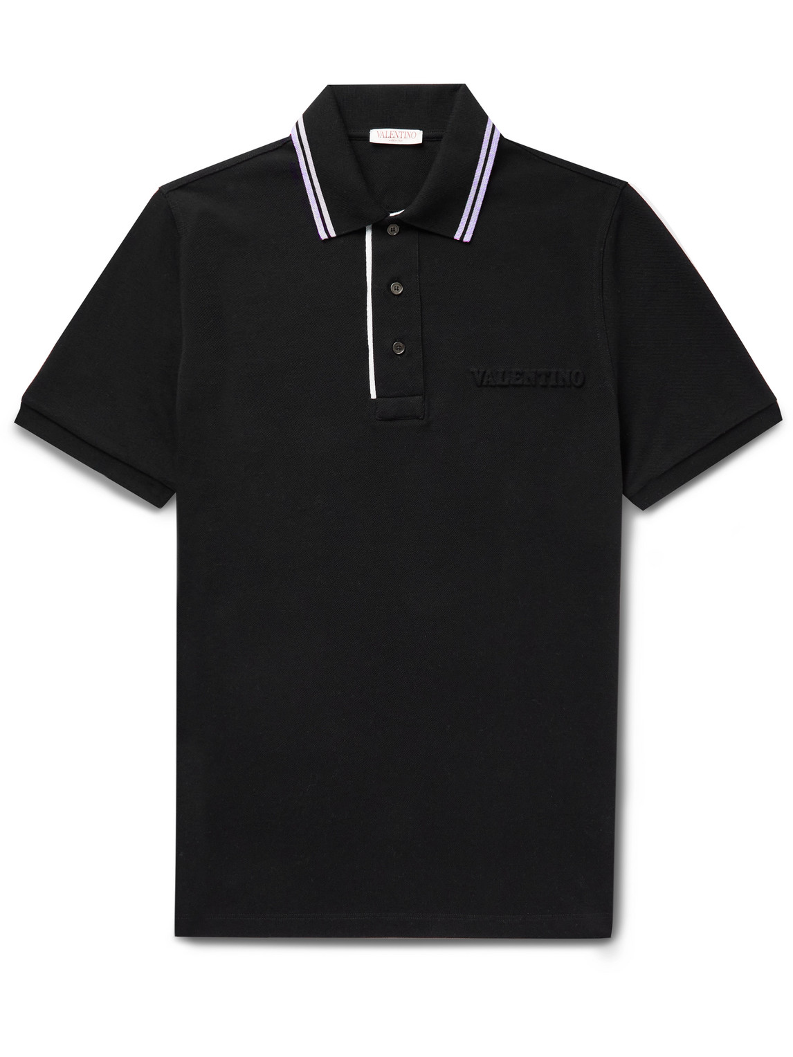 Valentino Logo-Embossed Cotton-Piqué Polo Shirt