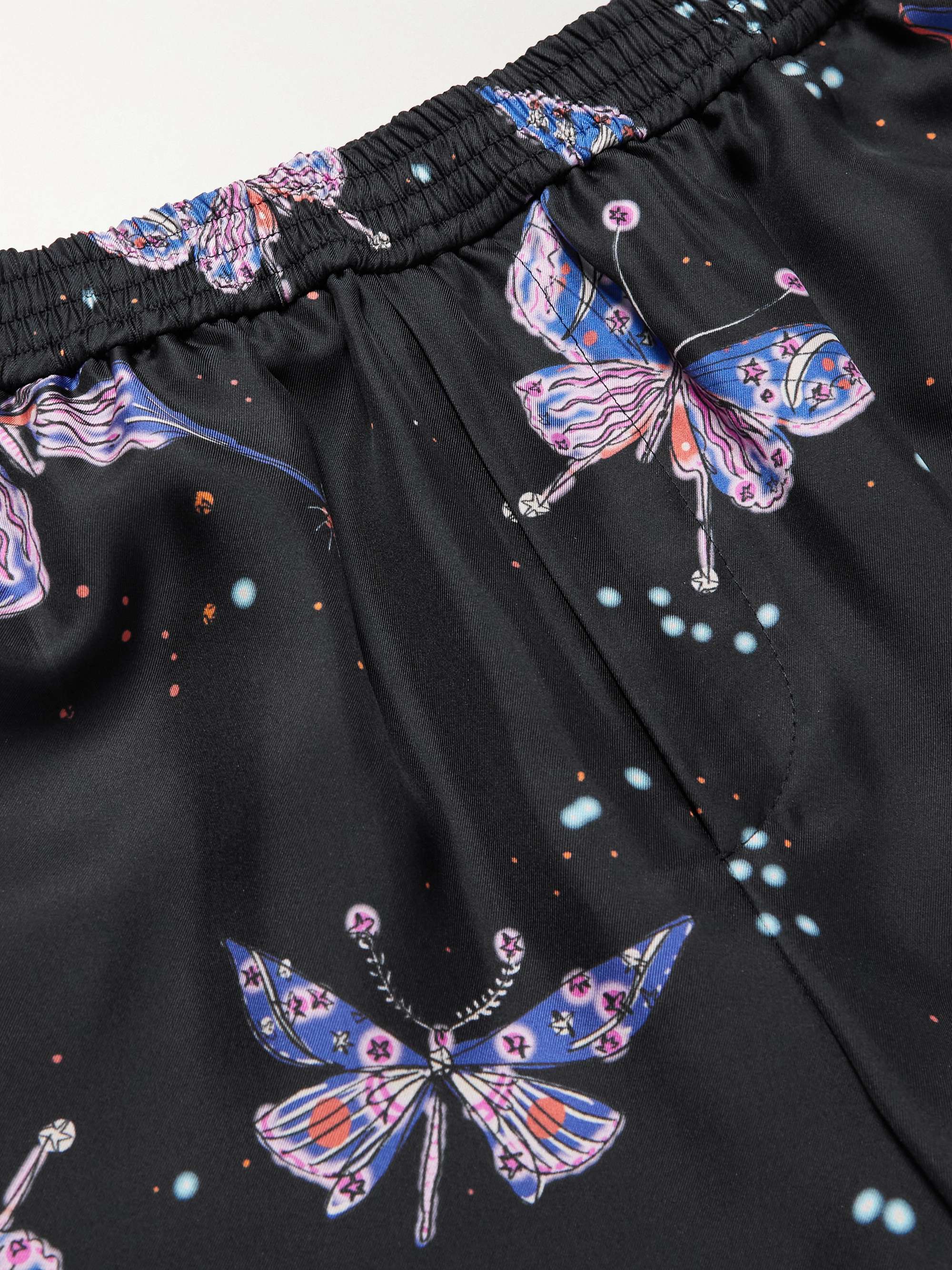VALENTINO GARAVANI Wide-Leg Printed Silk Shorts