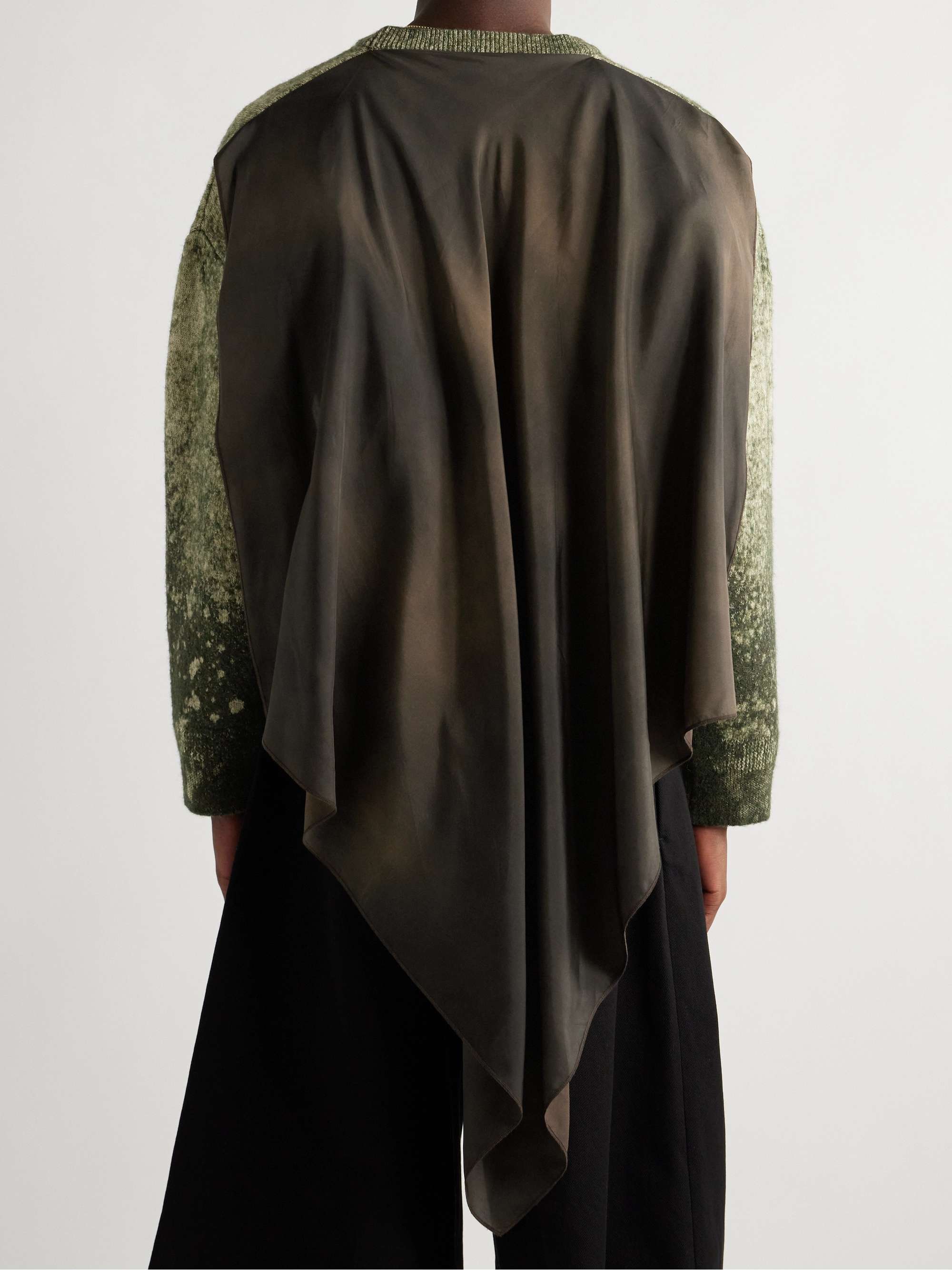MAISON MARGIELA Satin-Trimmed Splattered Wool and Cotton-Blend Sweater