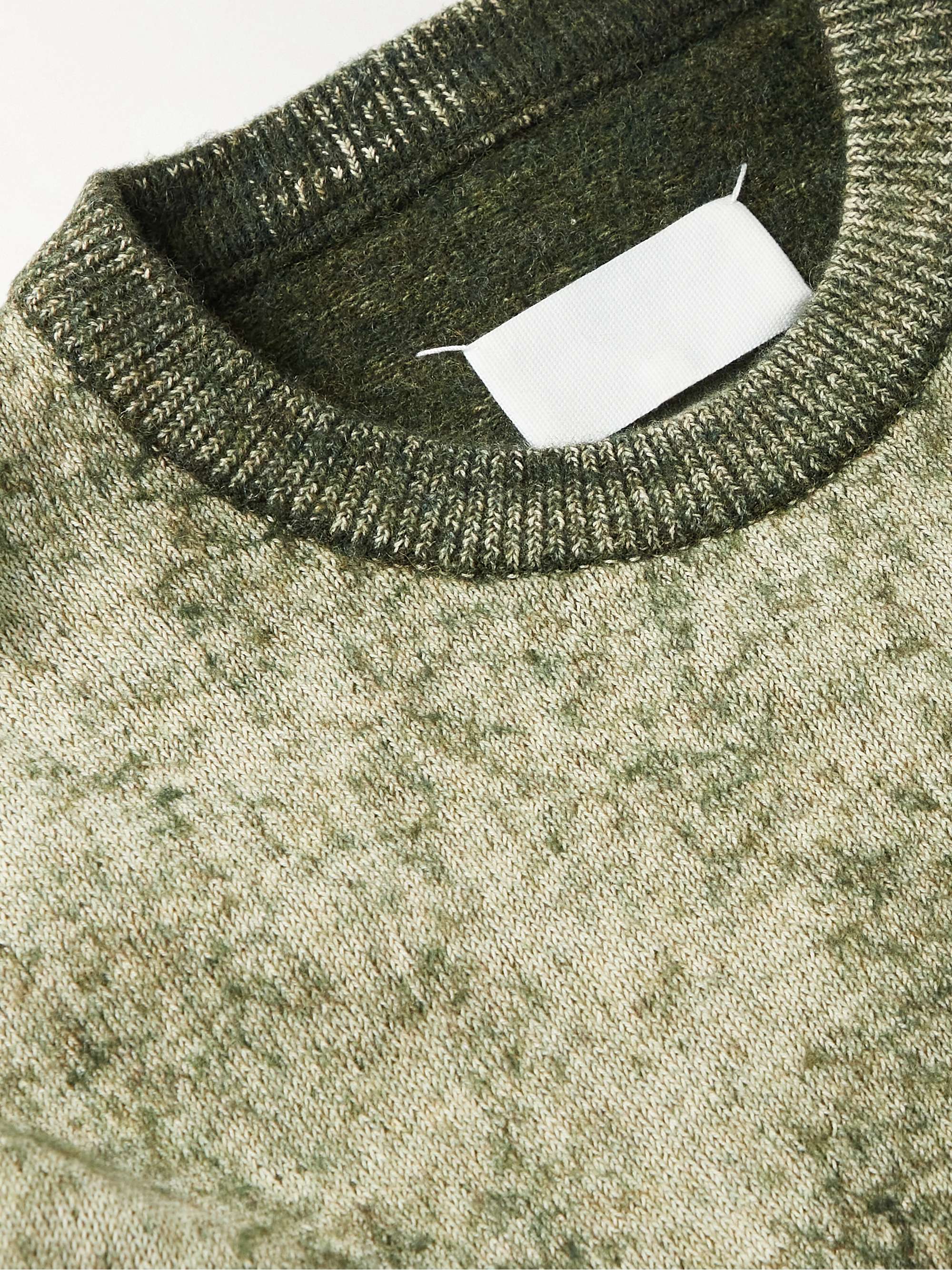 MAISON MARGIELA Satin-Trimmed Splattered Wool and Cotton-Blend Sweater