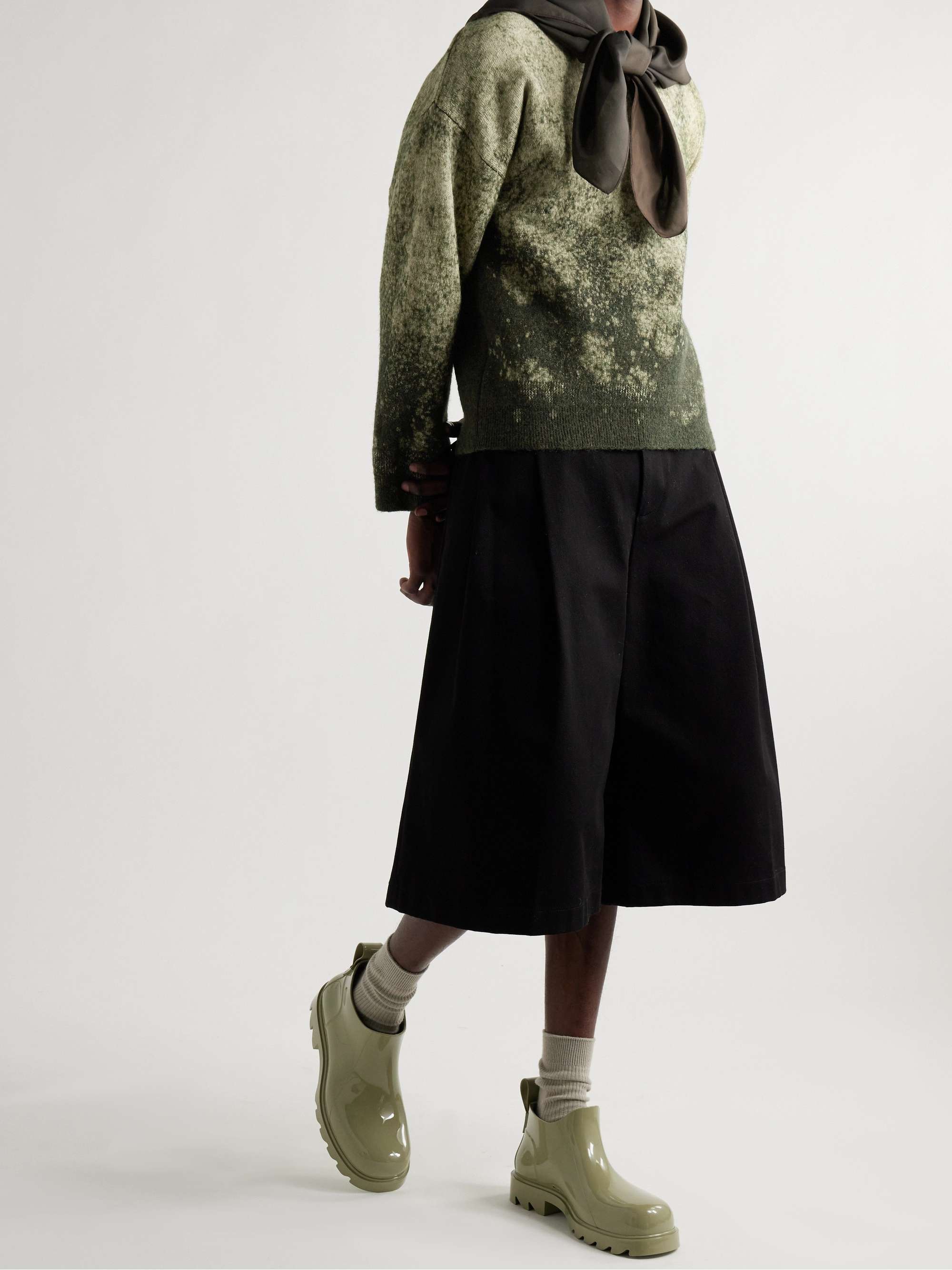 MAISON MARGIELA Satin-Trimmed Splattered Wool and Cotton-Blend Sweater