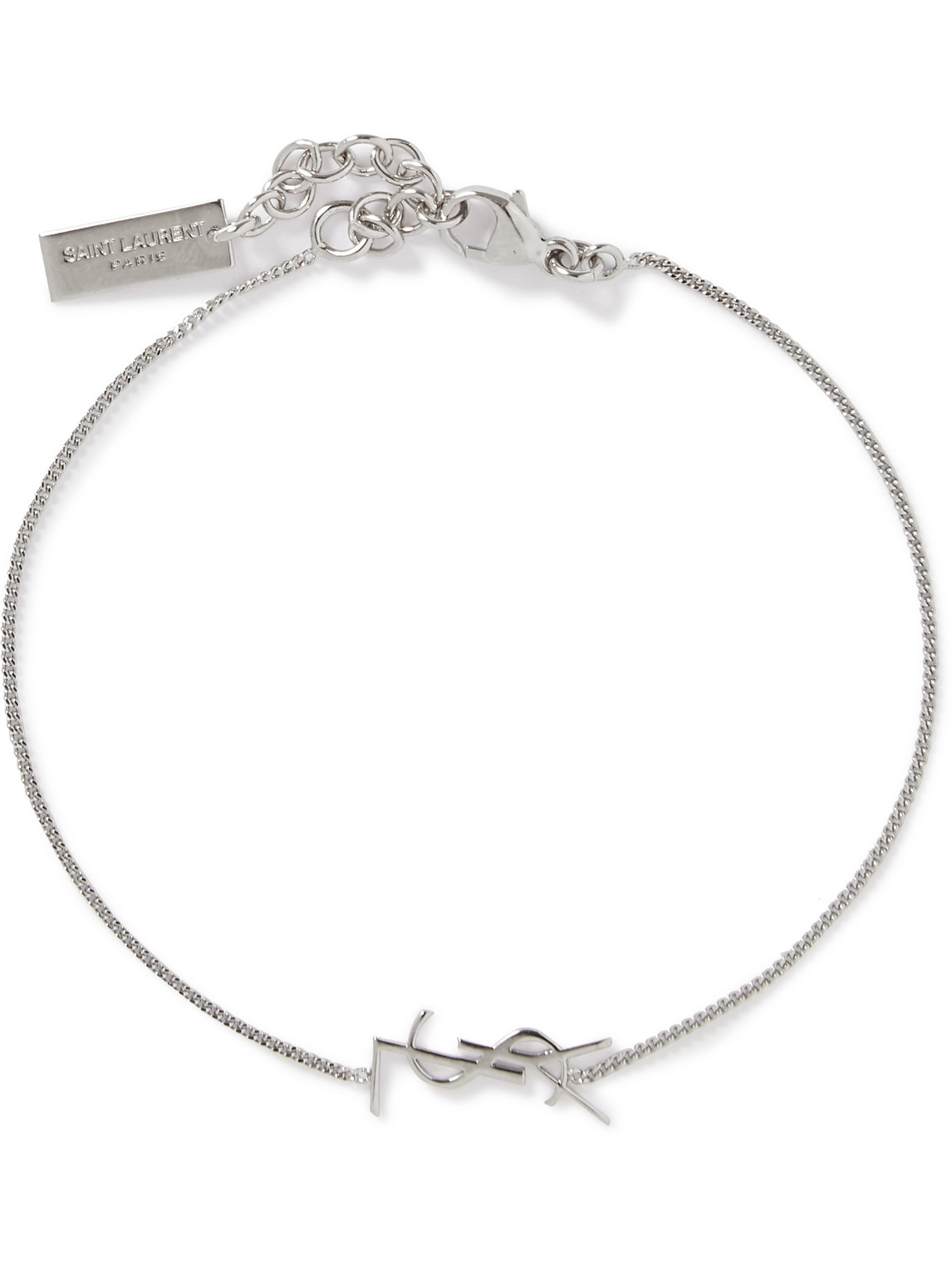 Saint Laurent Logo-detailed Silver-tone Chain Bracelet