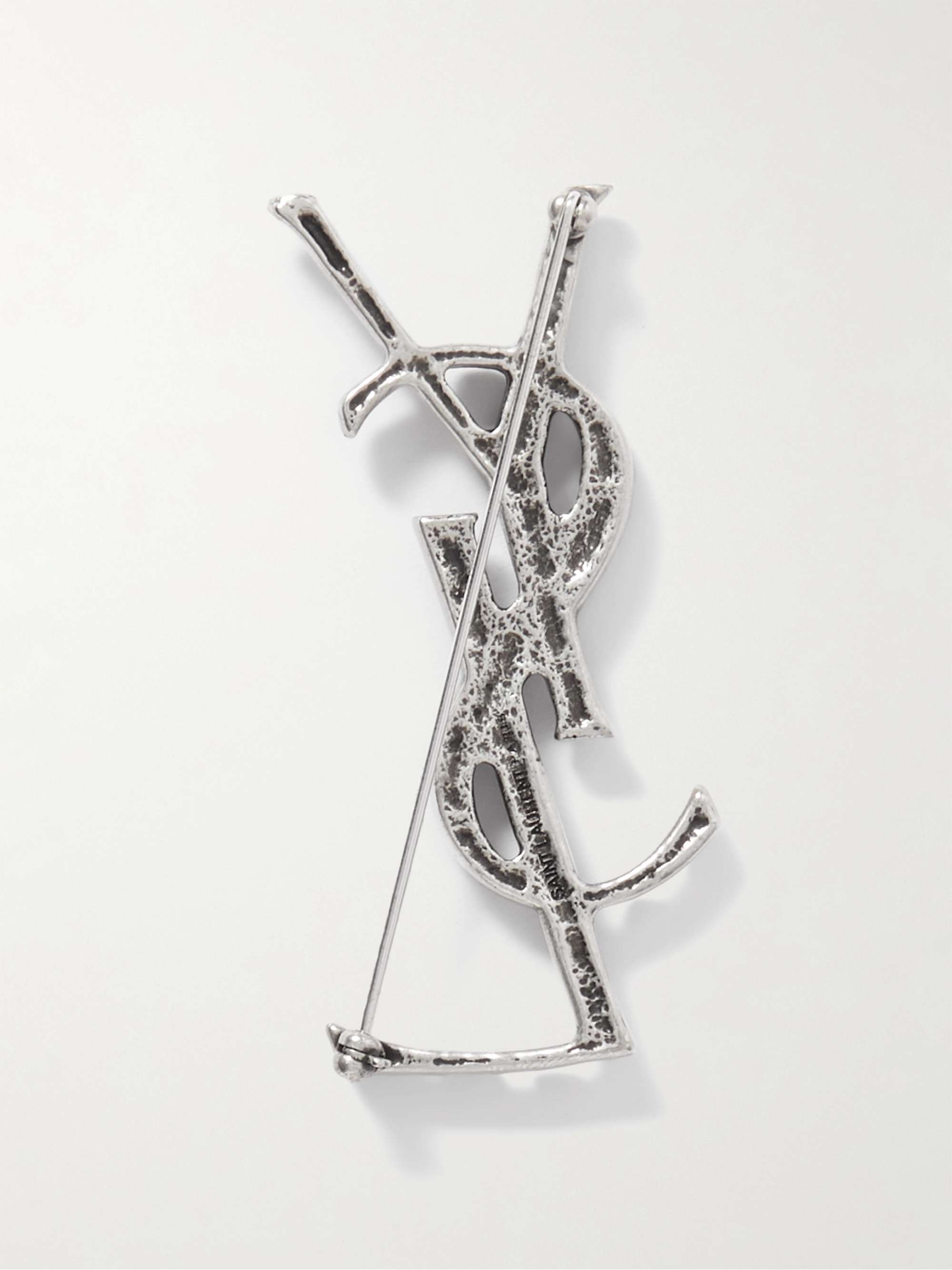 SAINT LAURENT Silver-Tone Brooch