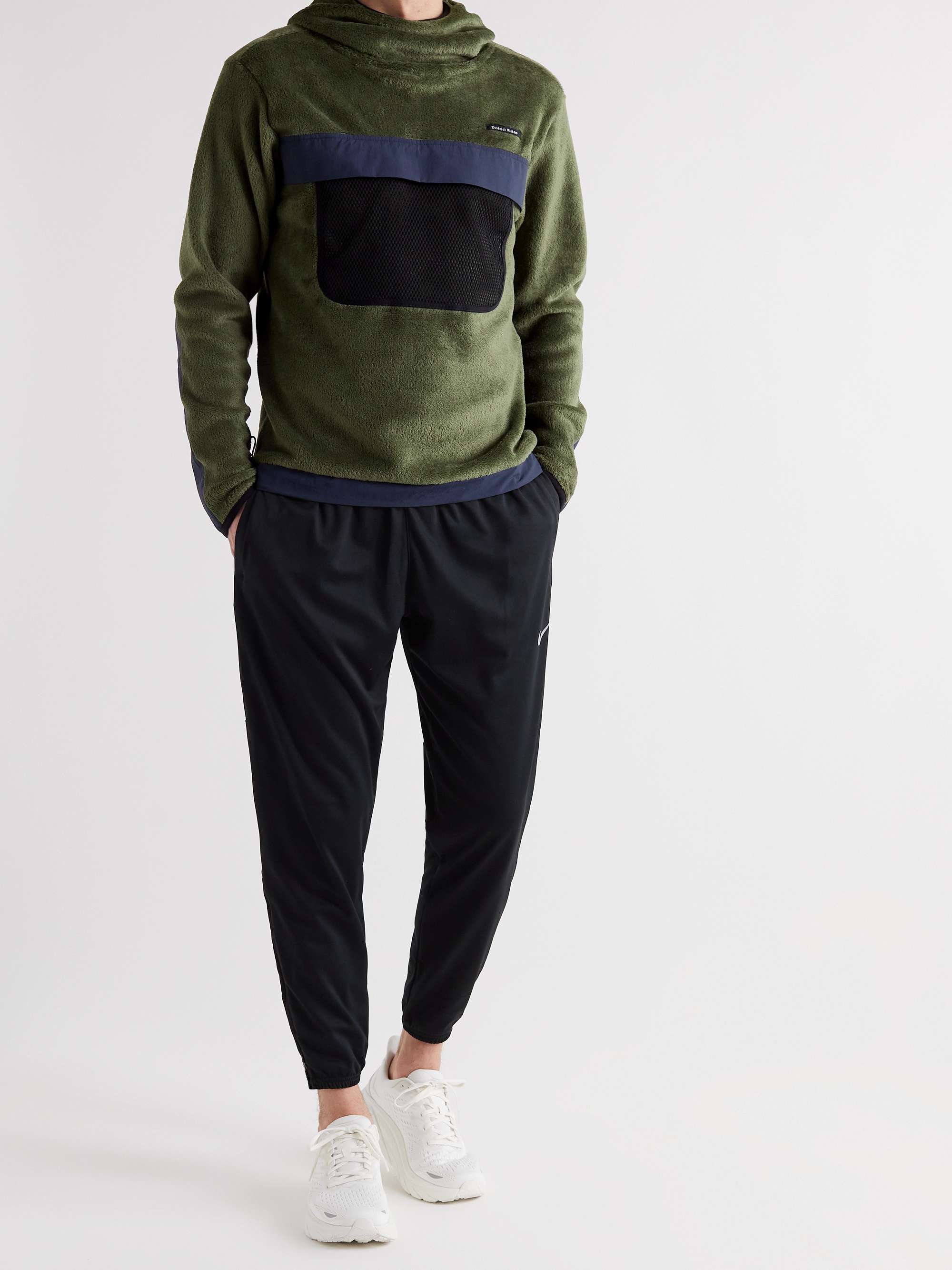 DISTRICT VISION Noah Shell and Mesh-Trimmed Polartec Fleece Hoodie