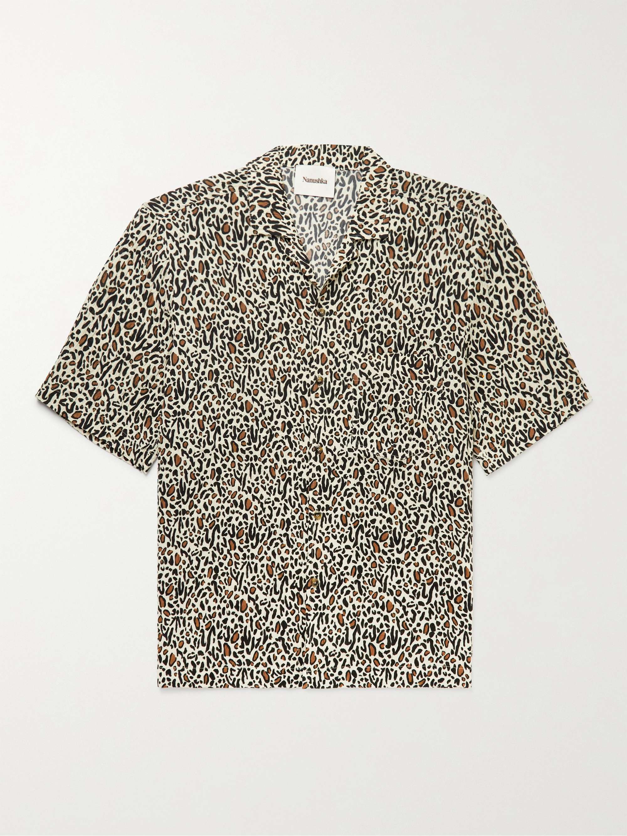 NANUSHKA Camp-Collar Printed Crepe Shirt