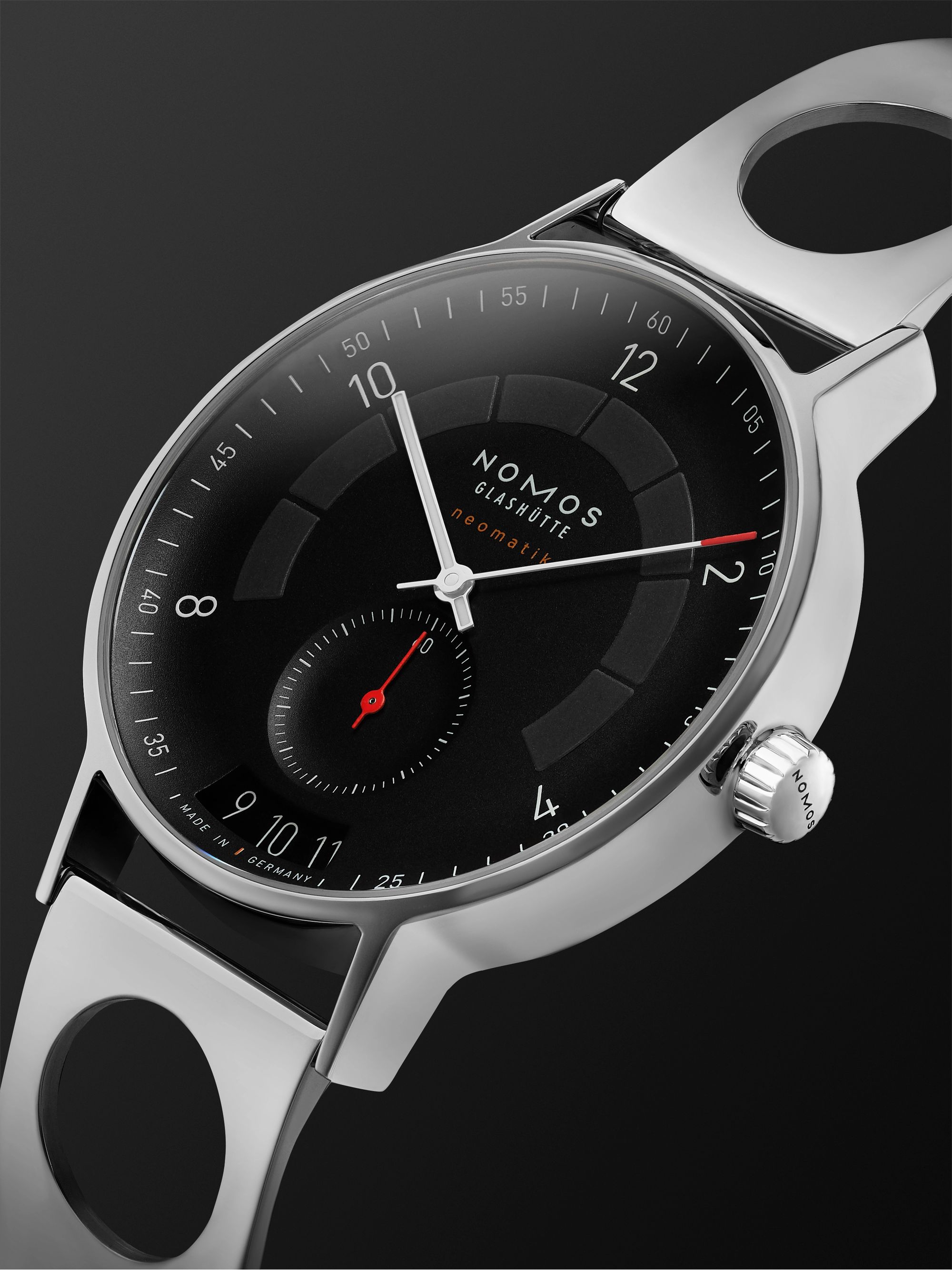 NOMOS GLASHÜTTE Autobahn Director‘s Cut A9 Limited Edition Automatic 41mm Stainless Steel Watch, Ref. No. 1301.S3