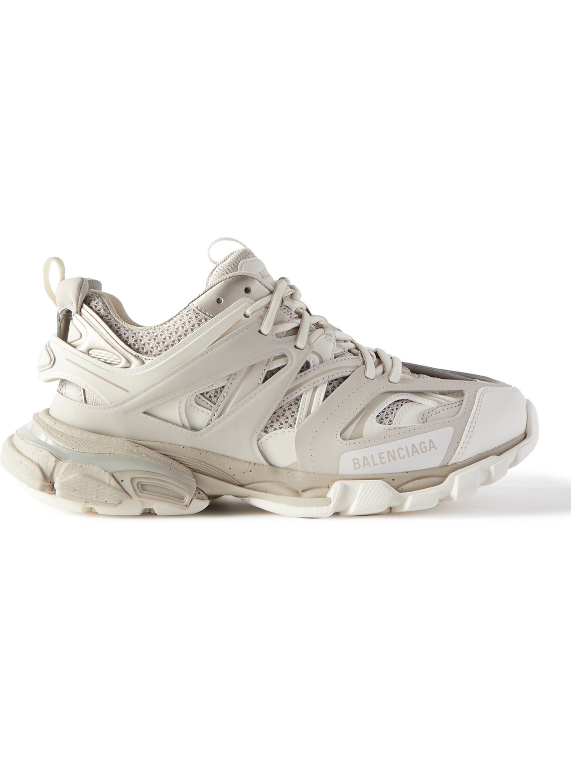 Shop Balenciaga Track Nylon, Mesh And Rubber Sneakers In Neutrals