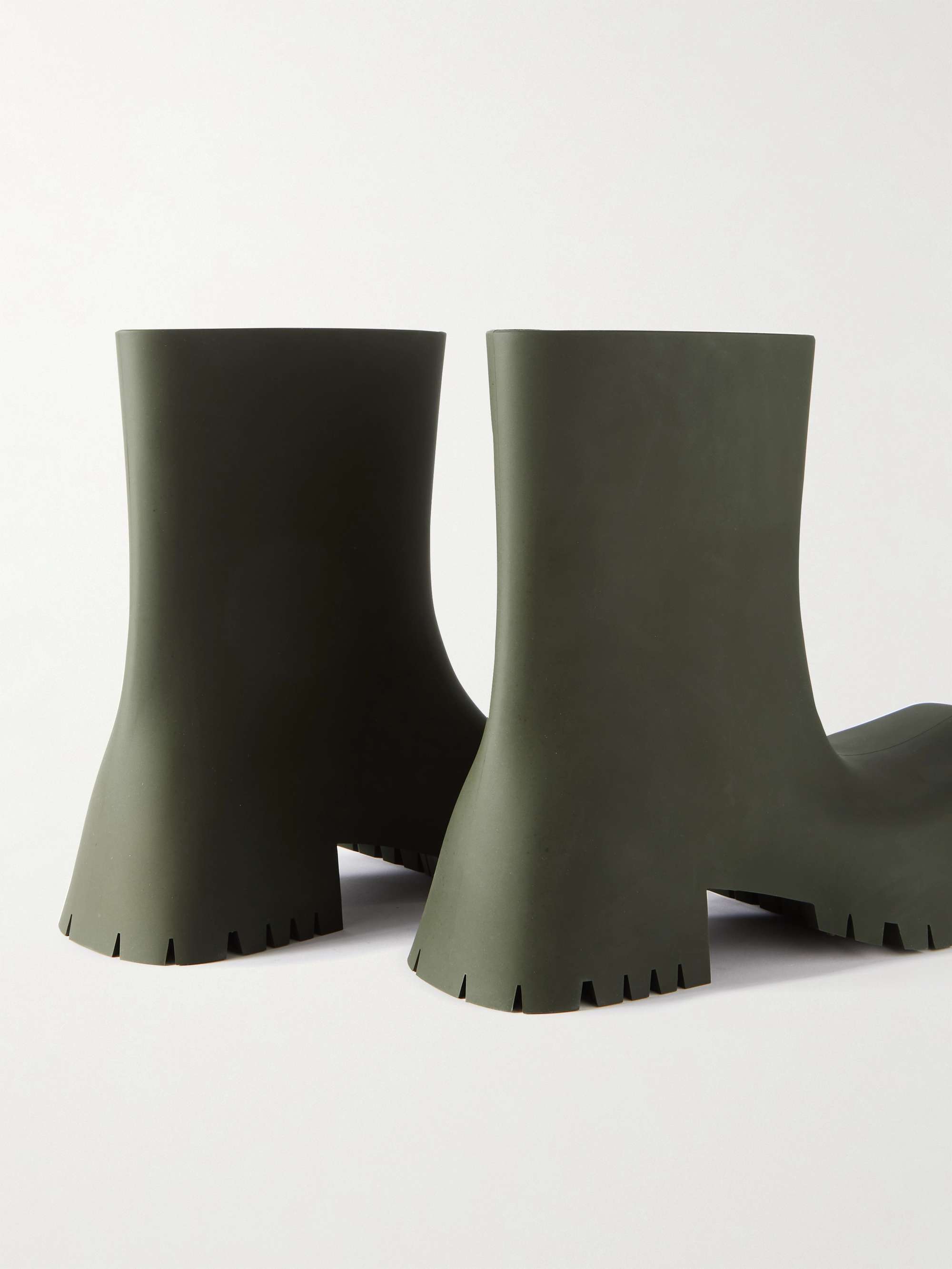 残りわずか】 BALENCIAGA TROOPER ブーツ RUBER カーキ BOOT ラバー