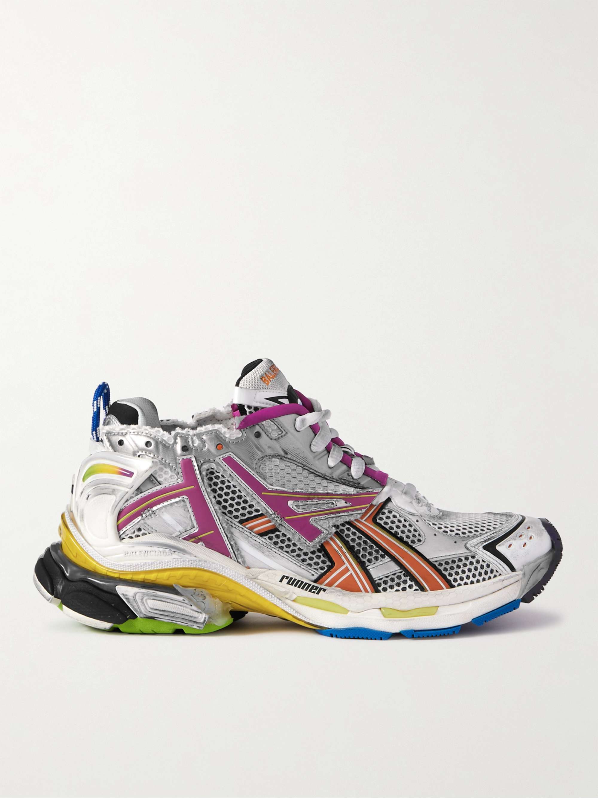 Balenciaga Men's Multicolor Mesh Runner Sneakers