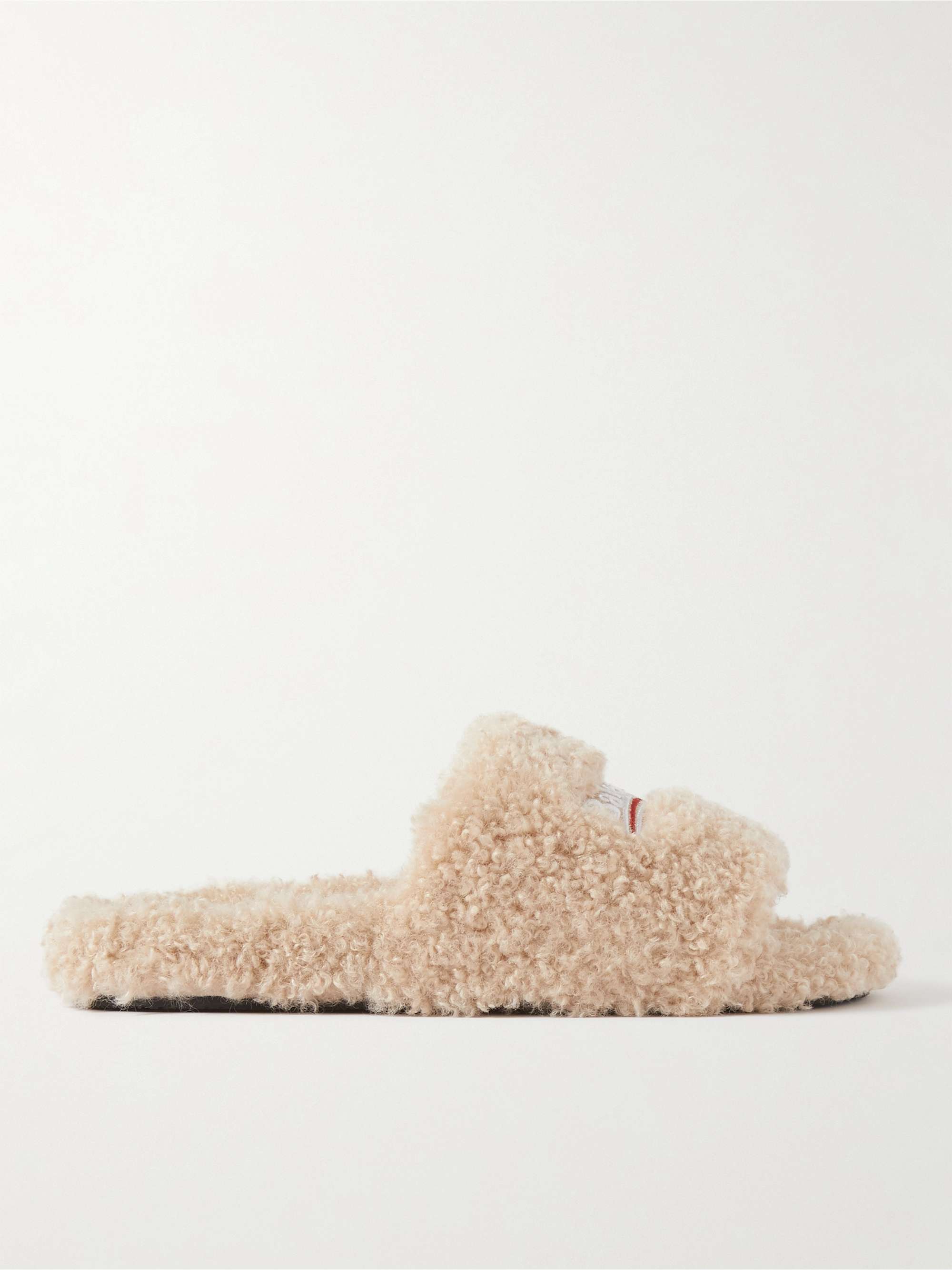Faux shearling slides clearance