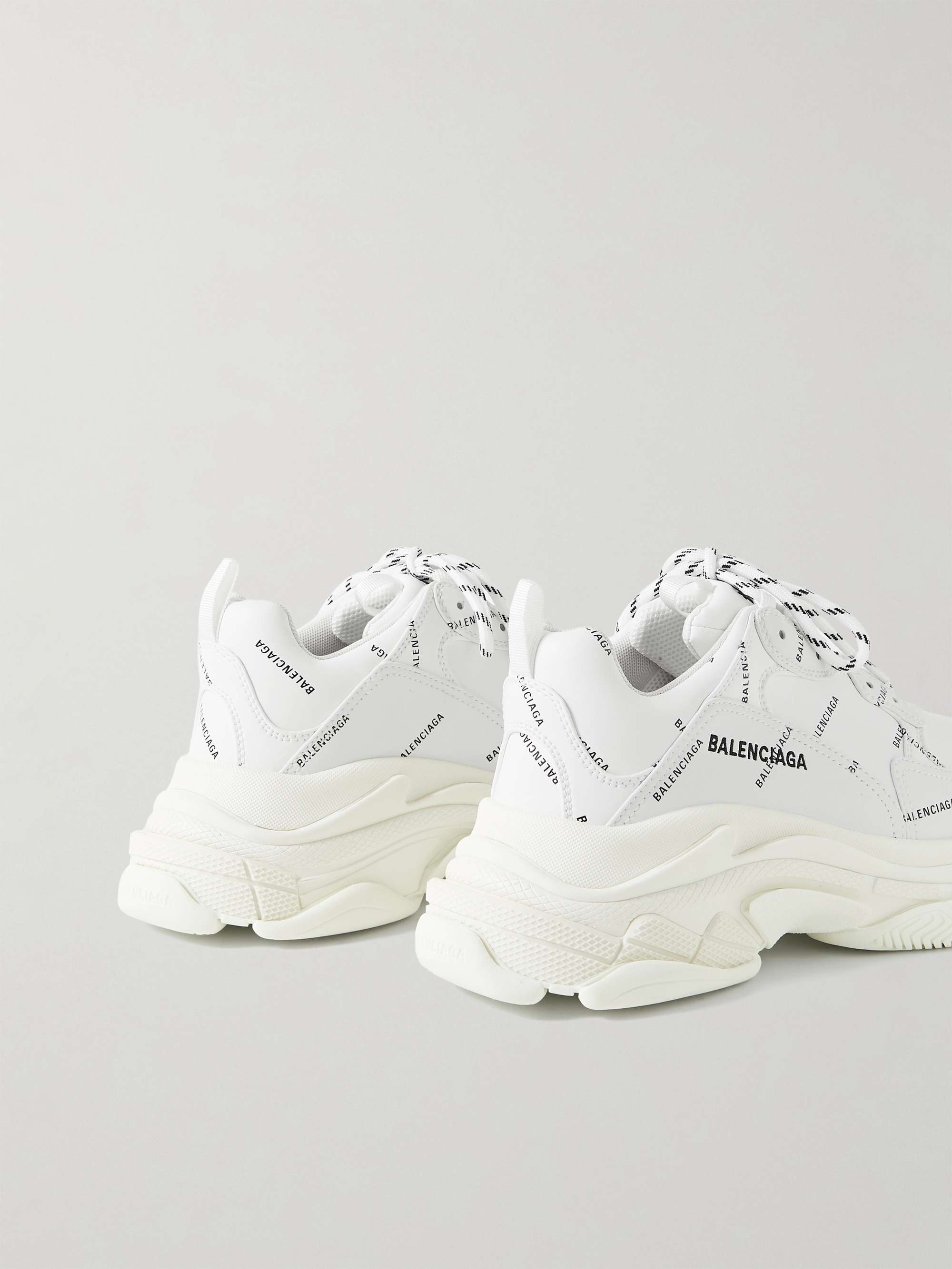 BALENCIAGA Triple S Logo-Print Faux Leather Sneakers