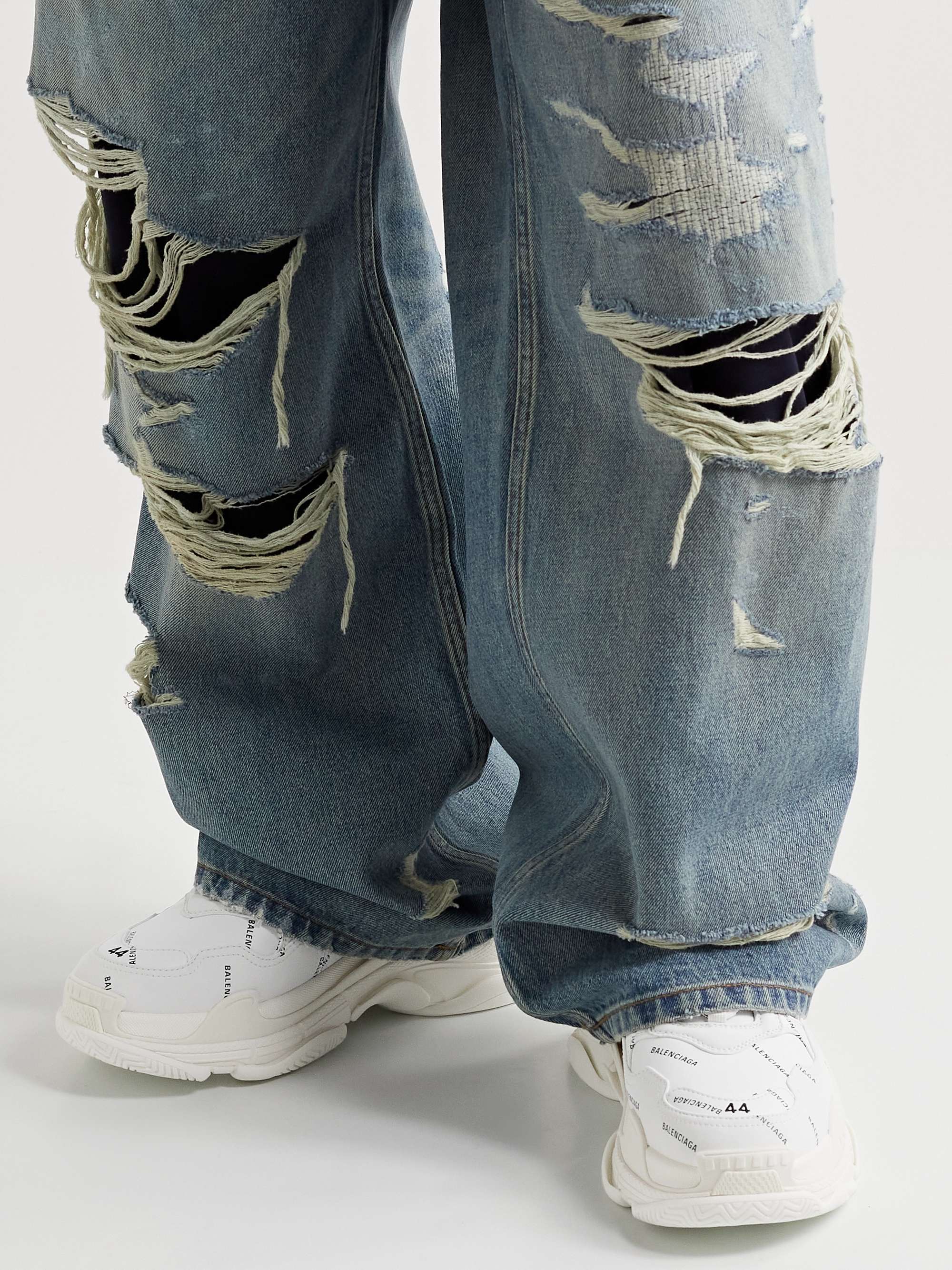 BALENCIAGA Triple S Logo-Print Faux Leather Sneakers