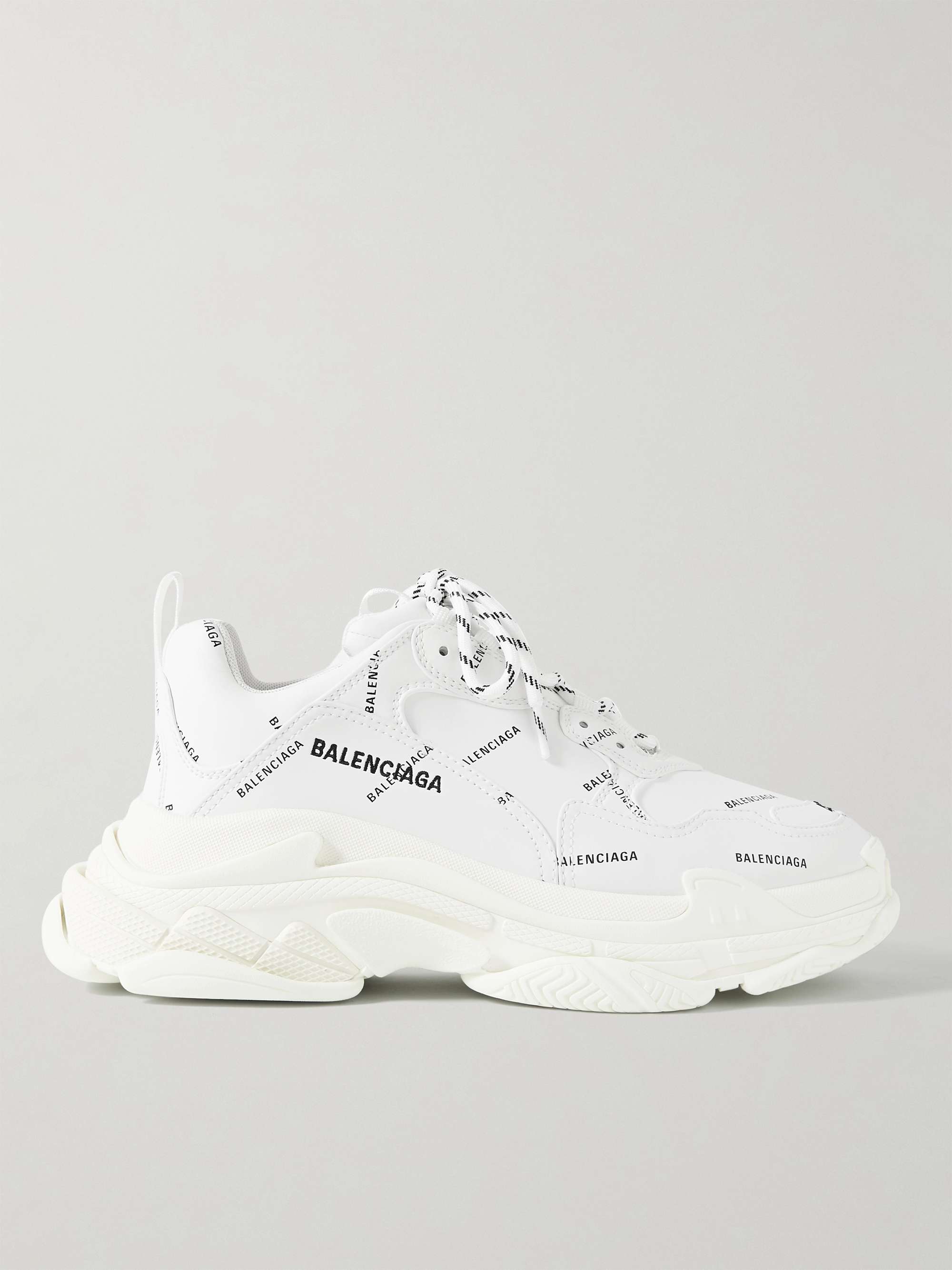 BALENCIAGA Triple S logo-embroidered faux leather, faux nubuck and mesh  sneakers